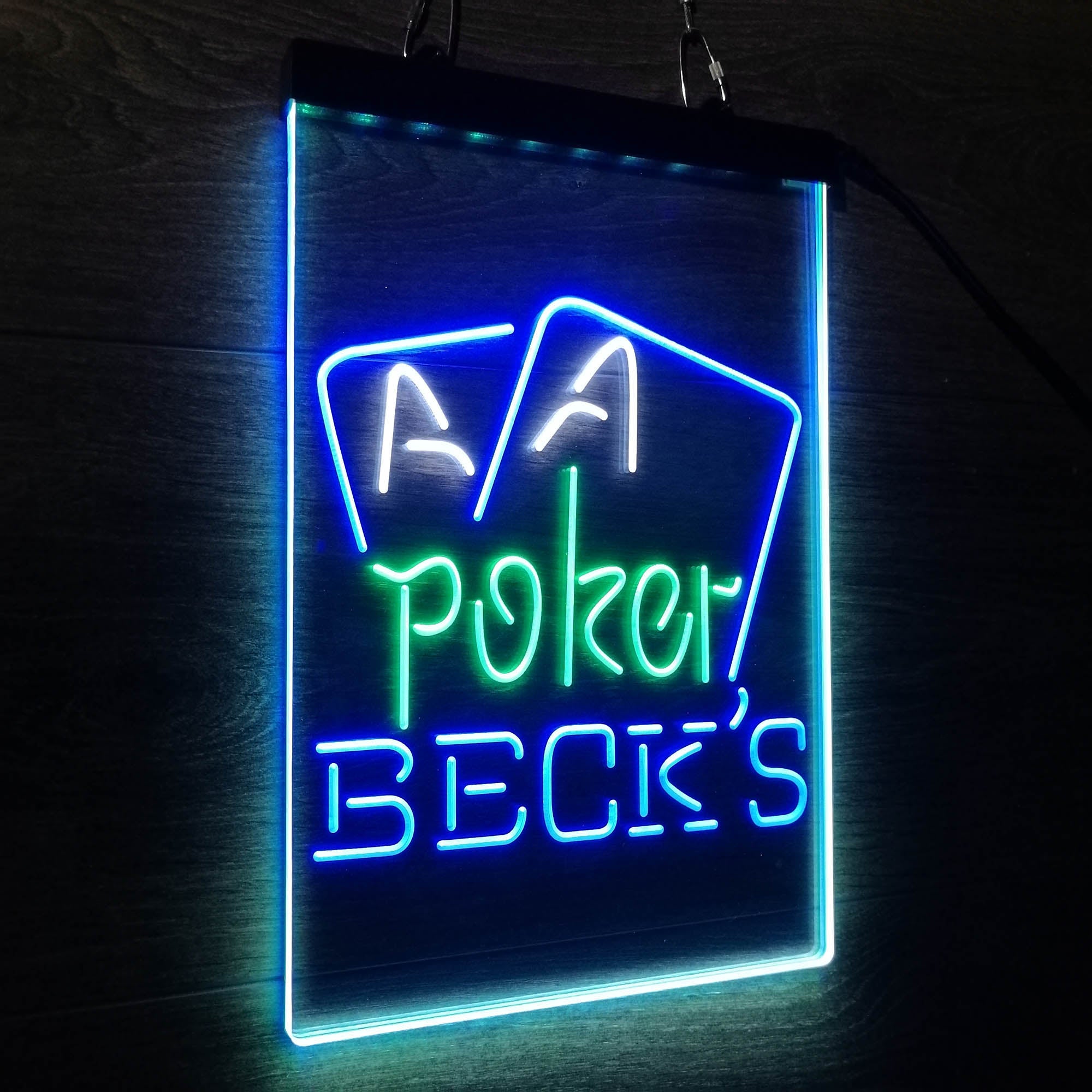 Beck's Poker Beer Neon 3-Color LED Sign