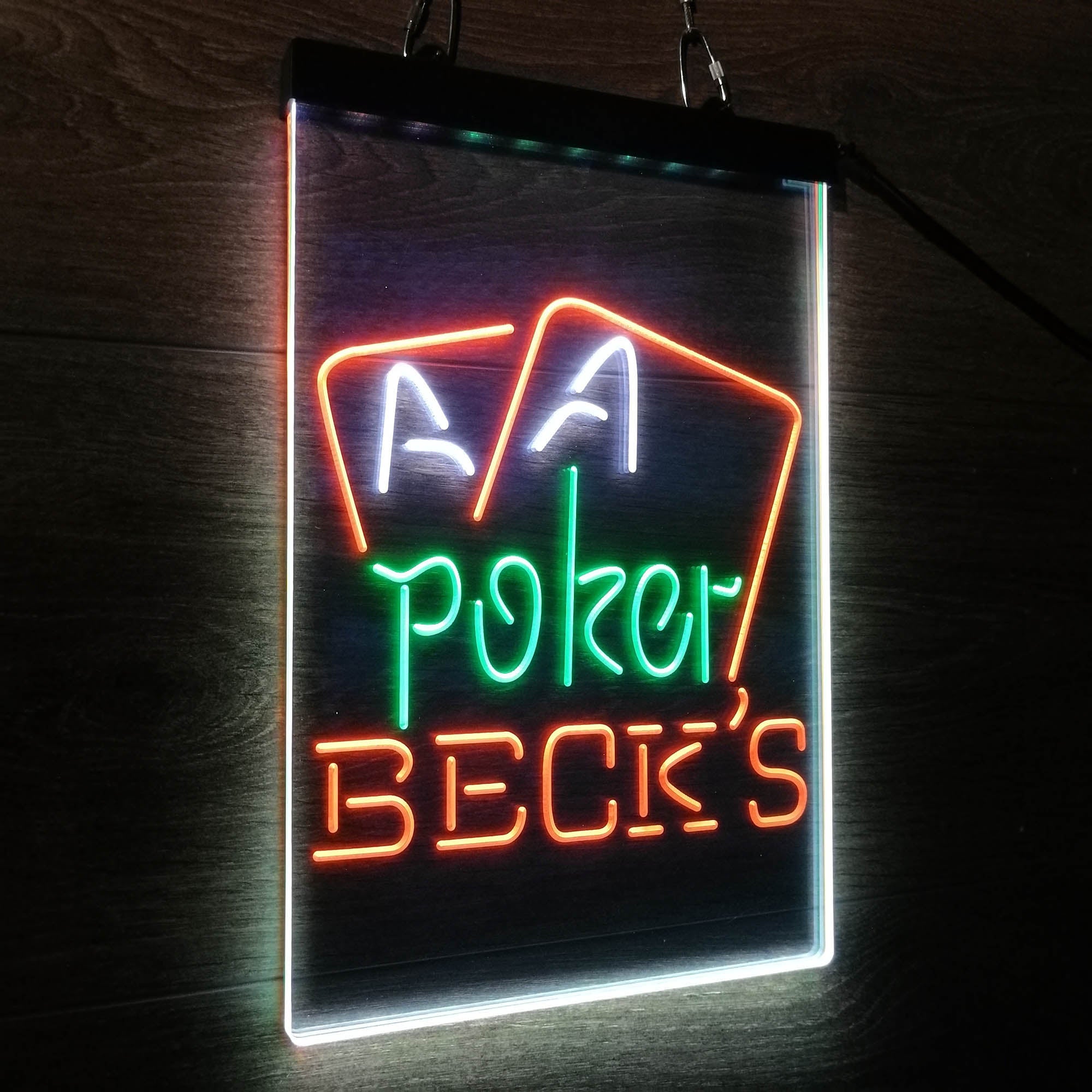 Beck's Poker Beer Neon 3-Color LED Sign