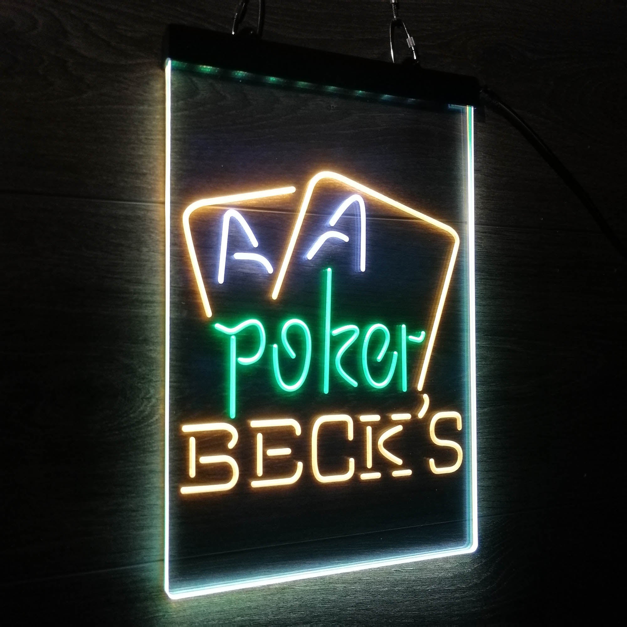 Beck's Poker Beer Neon 3-Color LED Sign