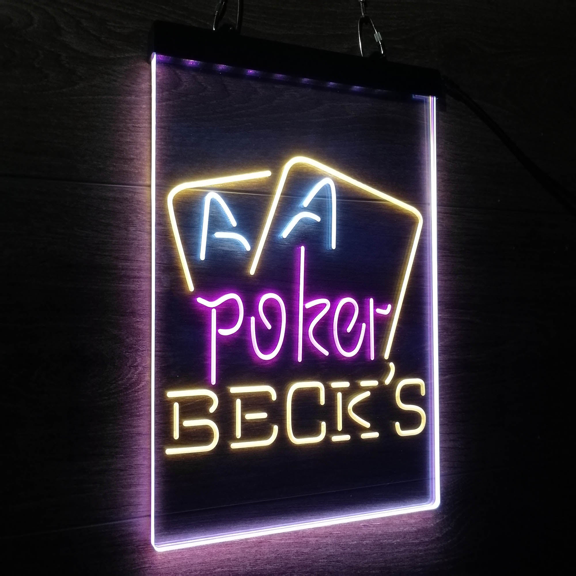 Beck's Poker Beer Neon 3-Color LED Sign