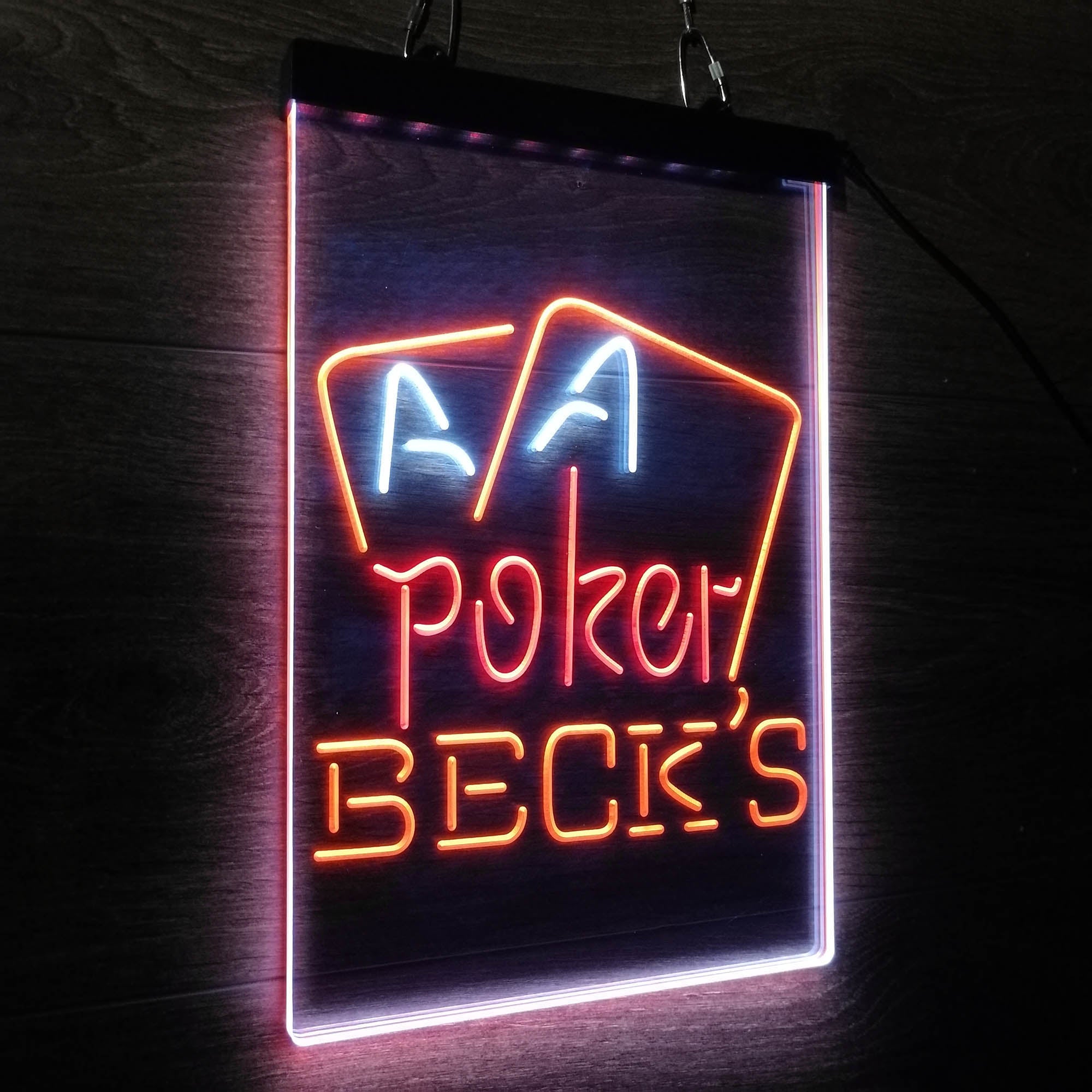 Beck's Poker Beer Neon 3-Color LED Sign