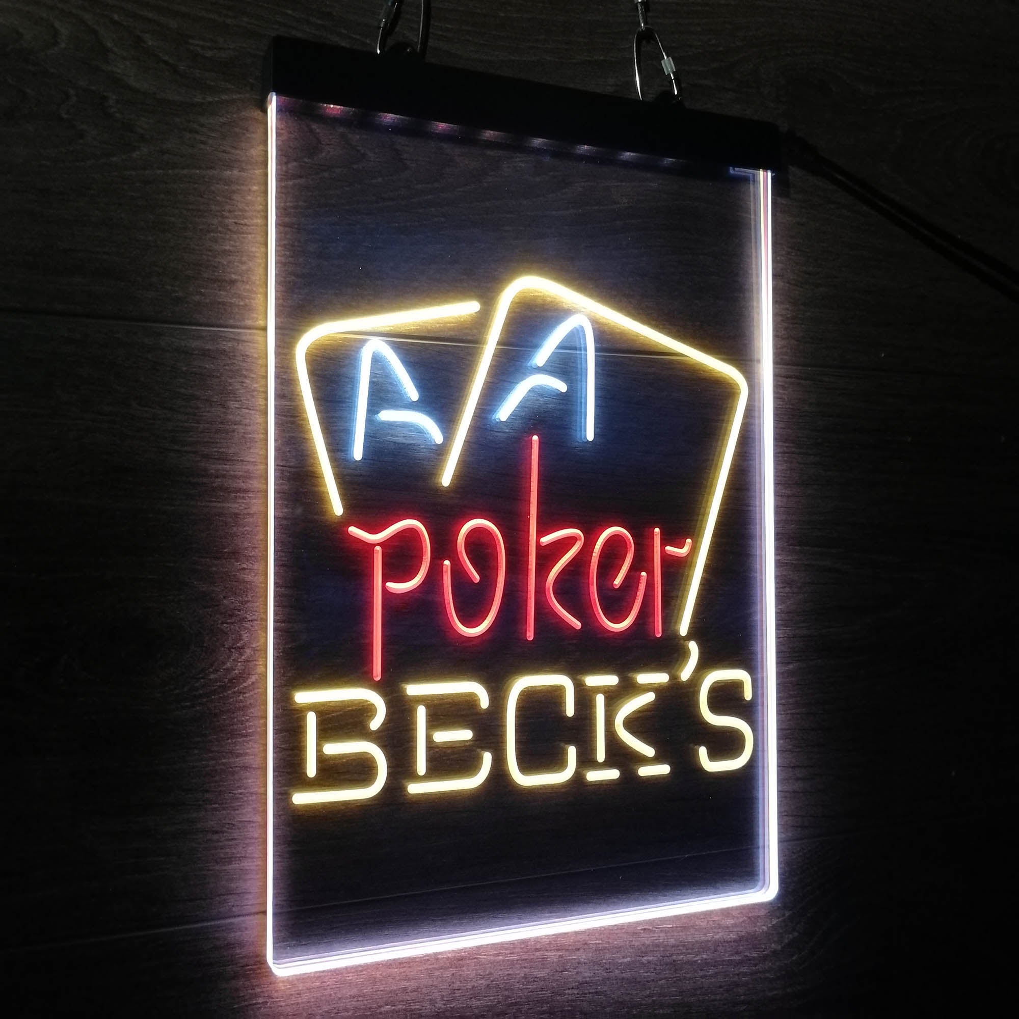 Beck's Poker Beer Neon 3-Color LED Sign