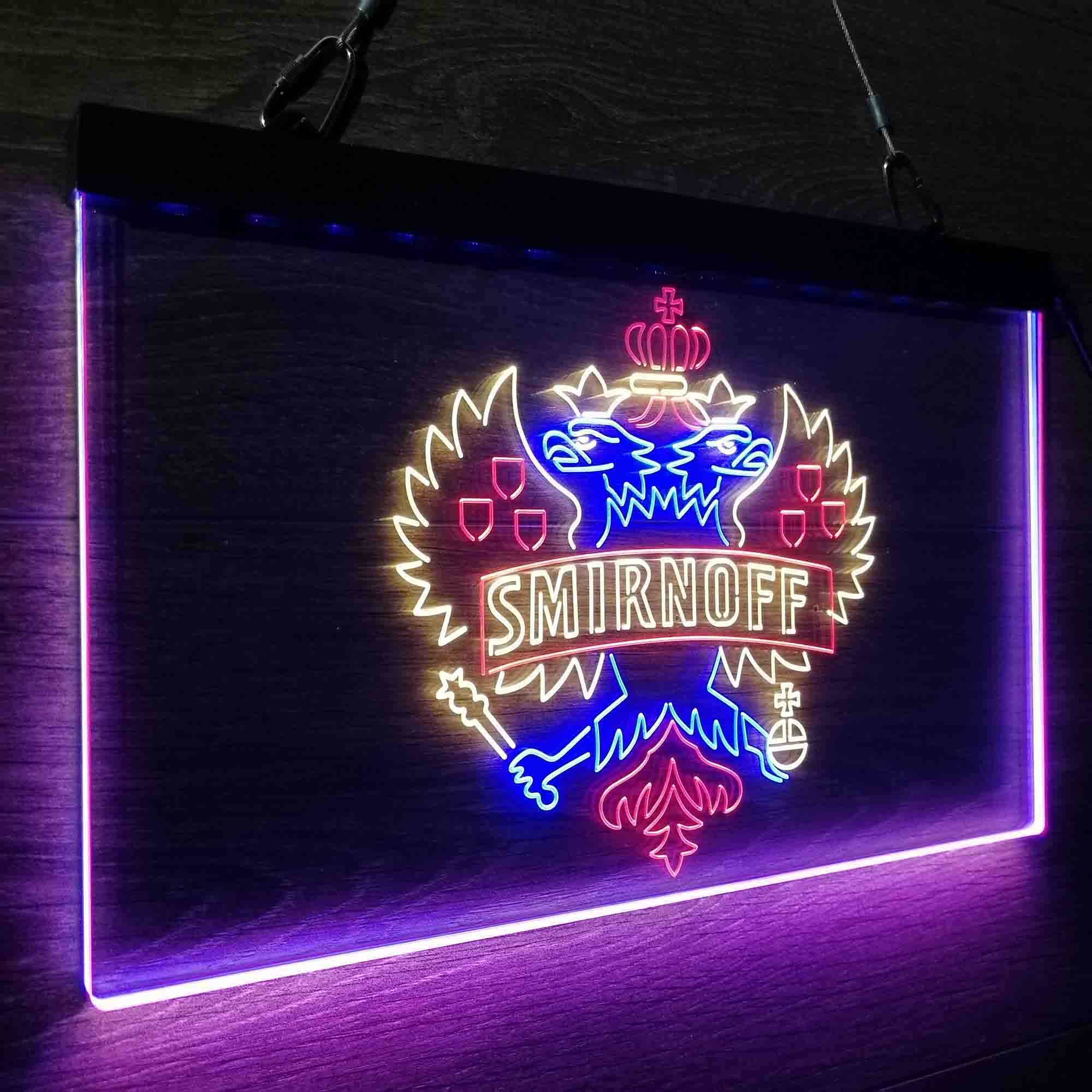 Smirnoff Vodka Wine Neon 3-Color LED Sign