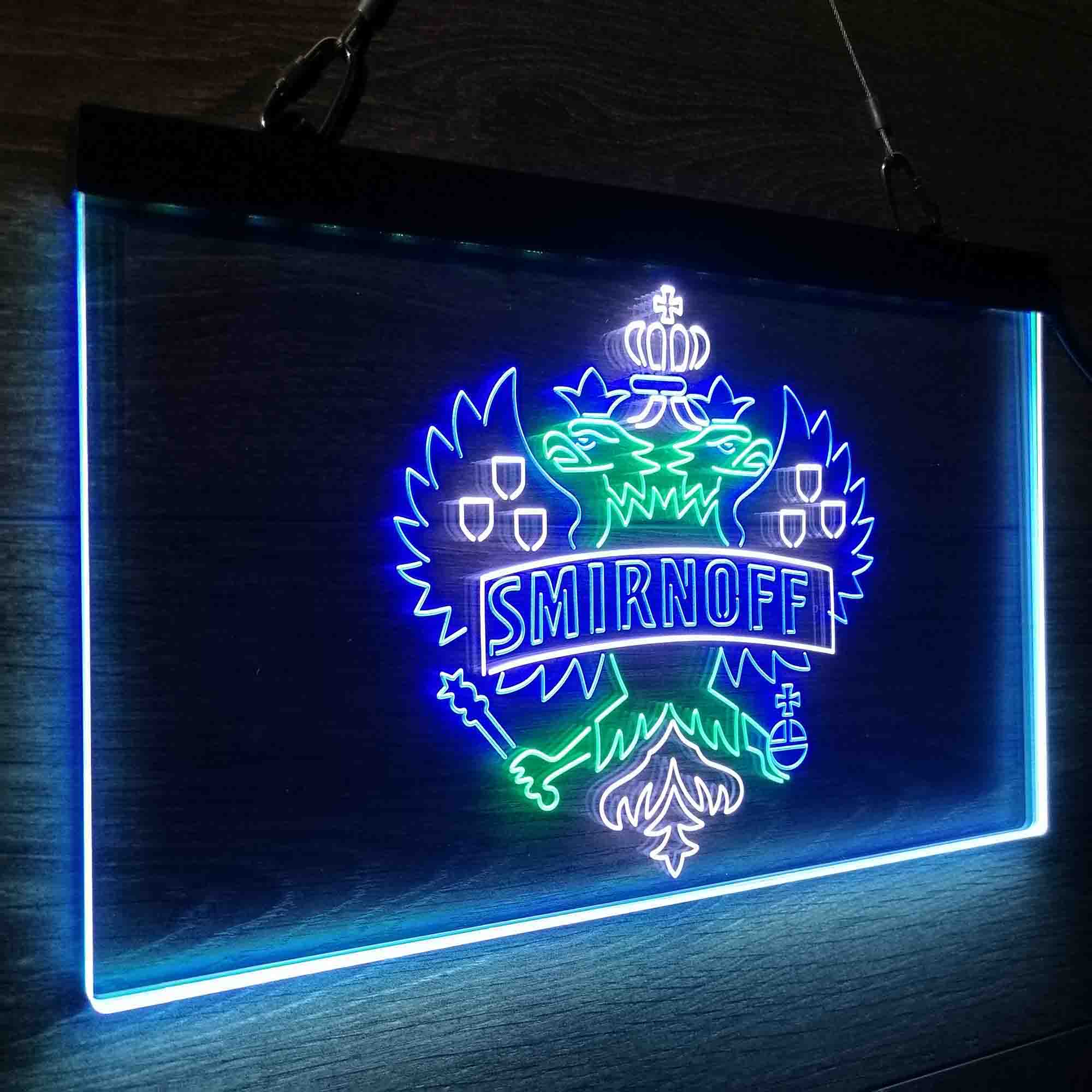 Smirnoff Vodka Wine Neon 3-Color LED Sign