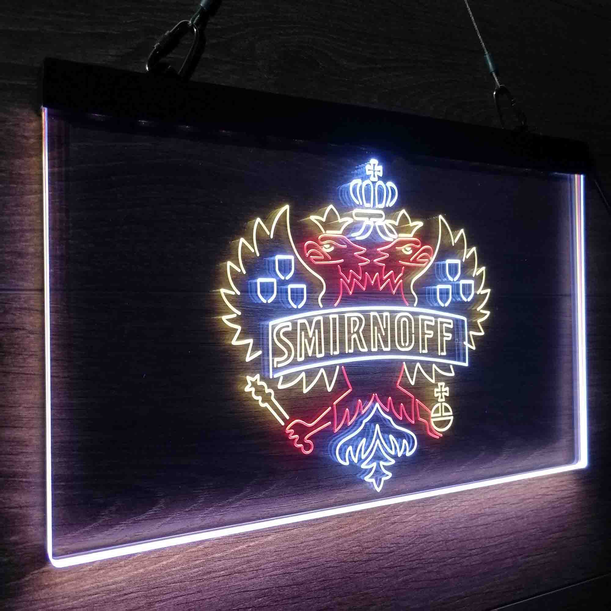 Smirnoff Vodka Wine Neon 3-Color LED Sign