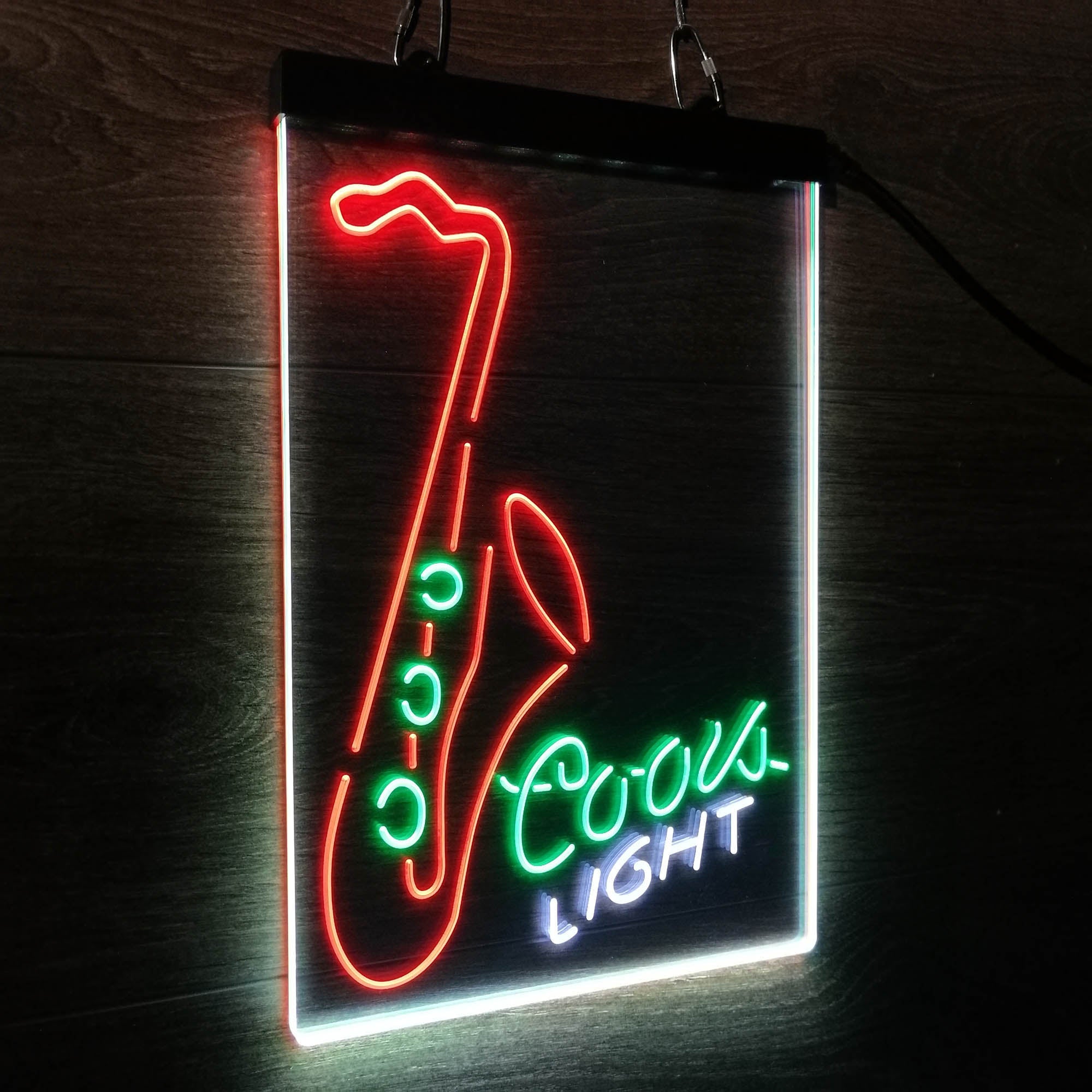 Coors Lite Saxophone Neon 3-Color LED Sign