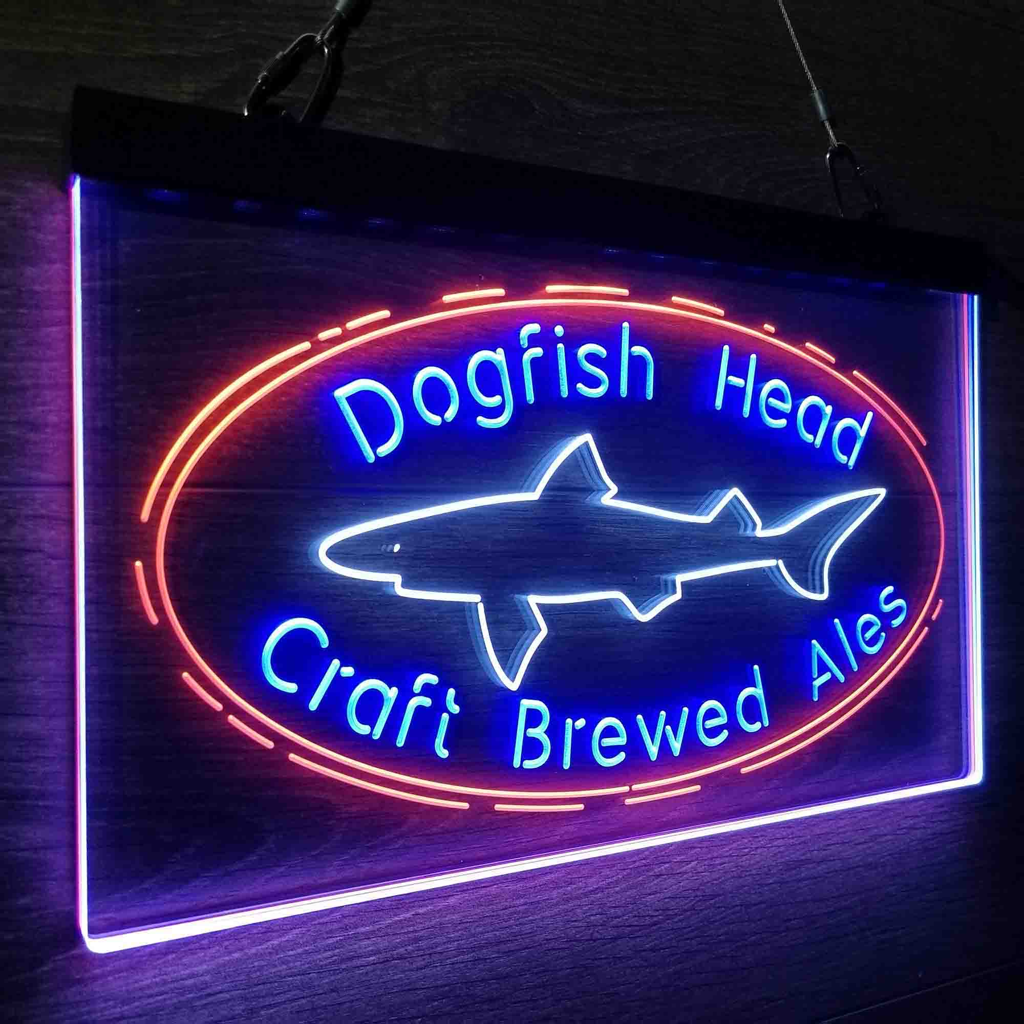 Dogfishs Heads Craft Brewery Neon 3-Color LED Sign