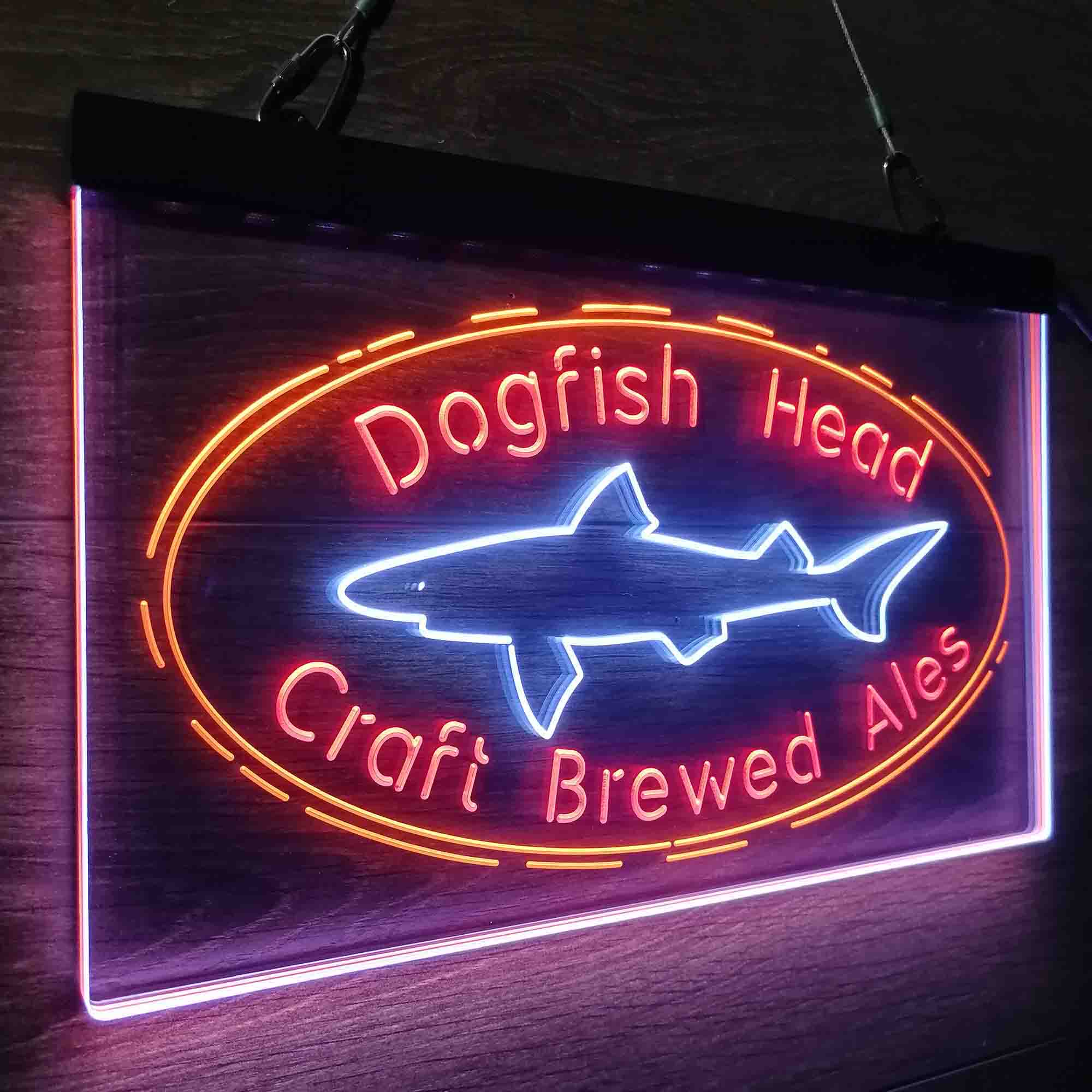 Dogfishs Heads Craft Brewery Neon 3-Color LED Sign