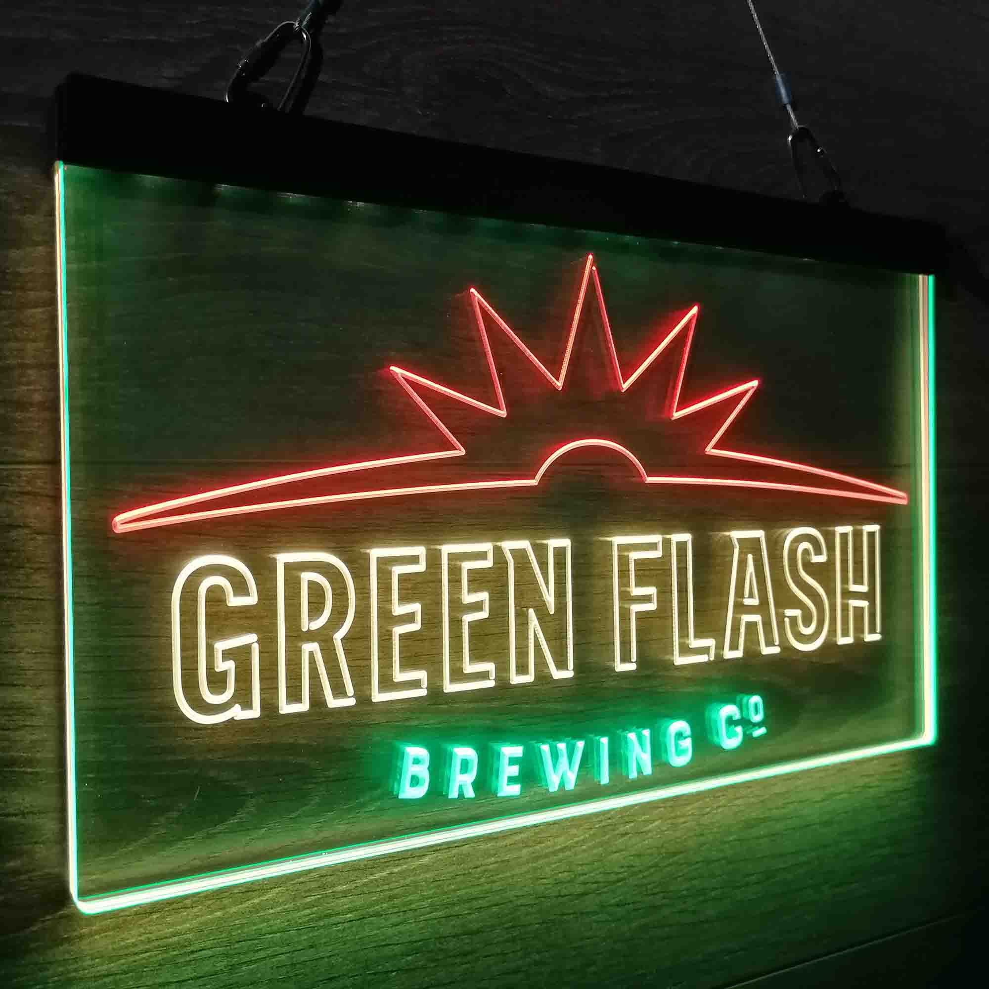 Green Flash Brewing Co. Neon 3-Color LED Sign