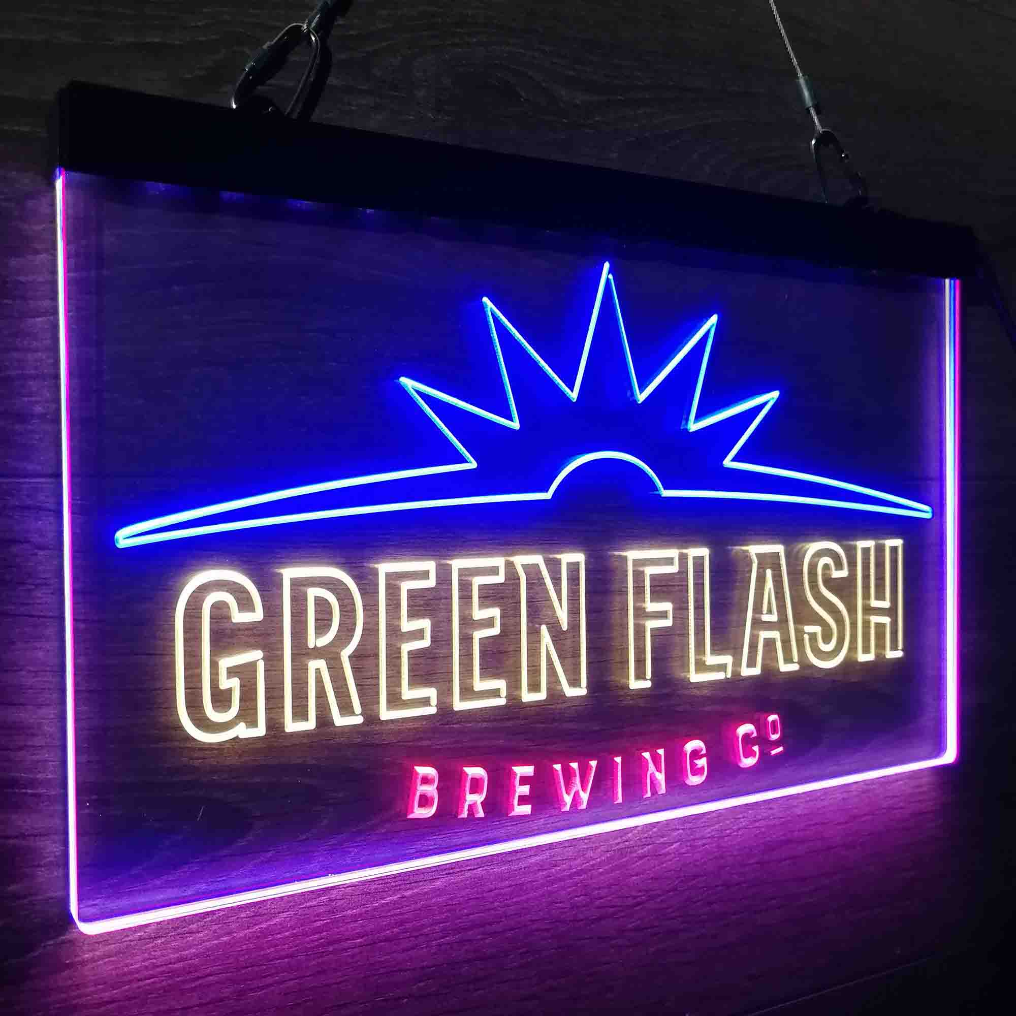 Green Flash Brewing Co. Neon 3-Color LED Sign