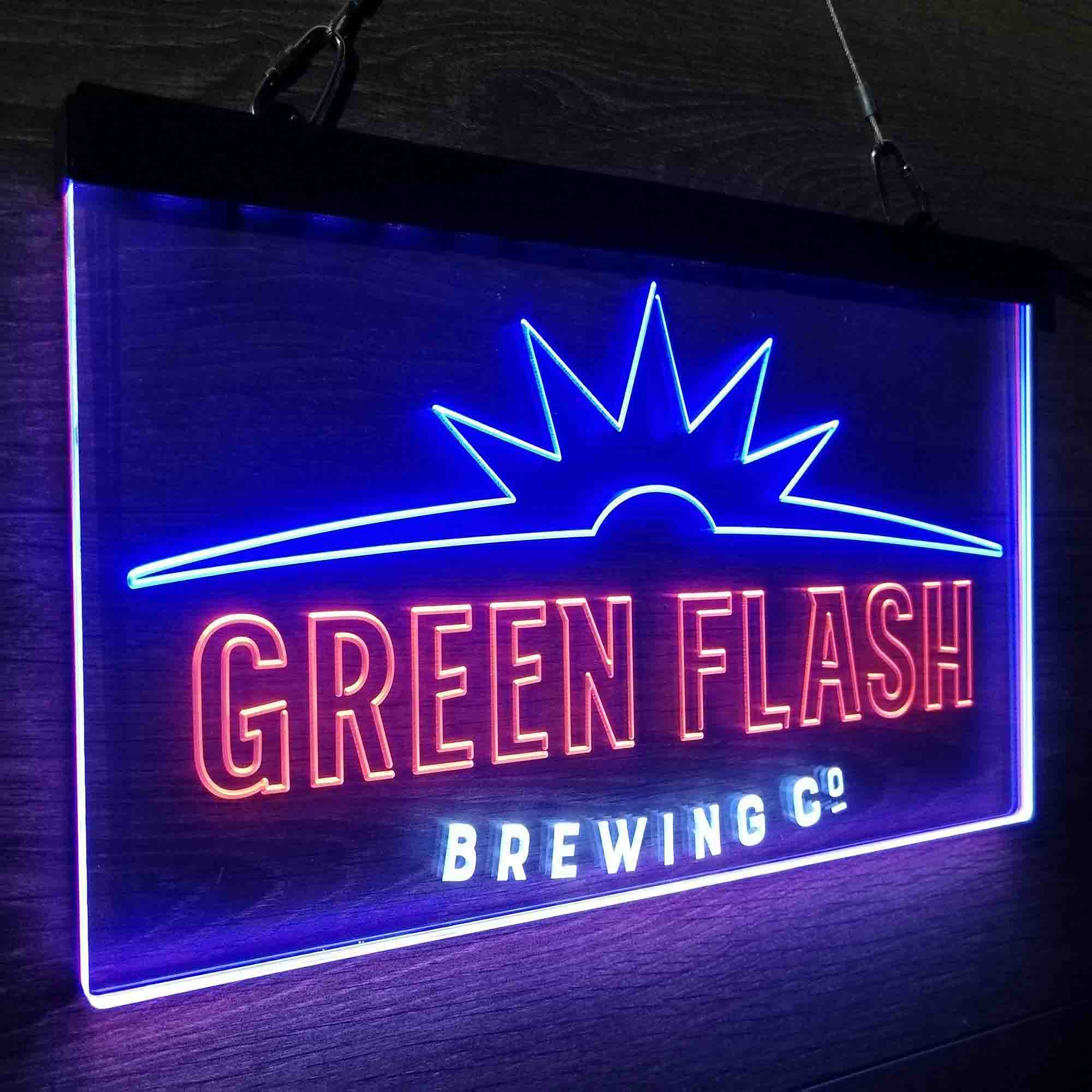 Green Flash Brewing Co. Neon 3-Color LED Sign