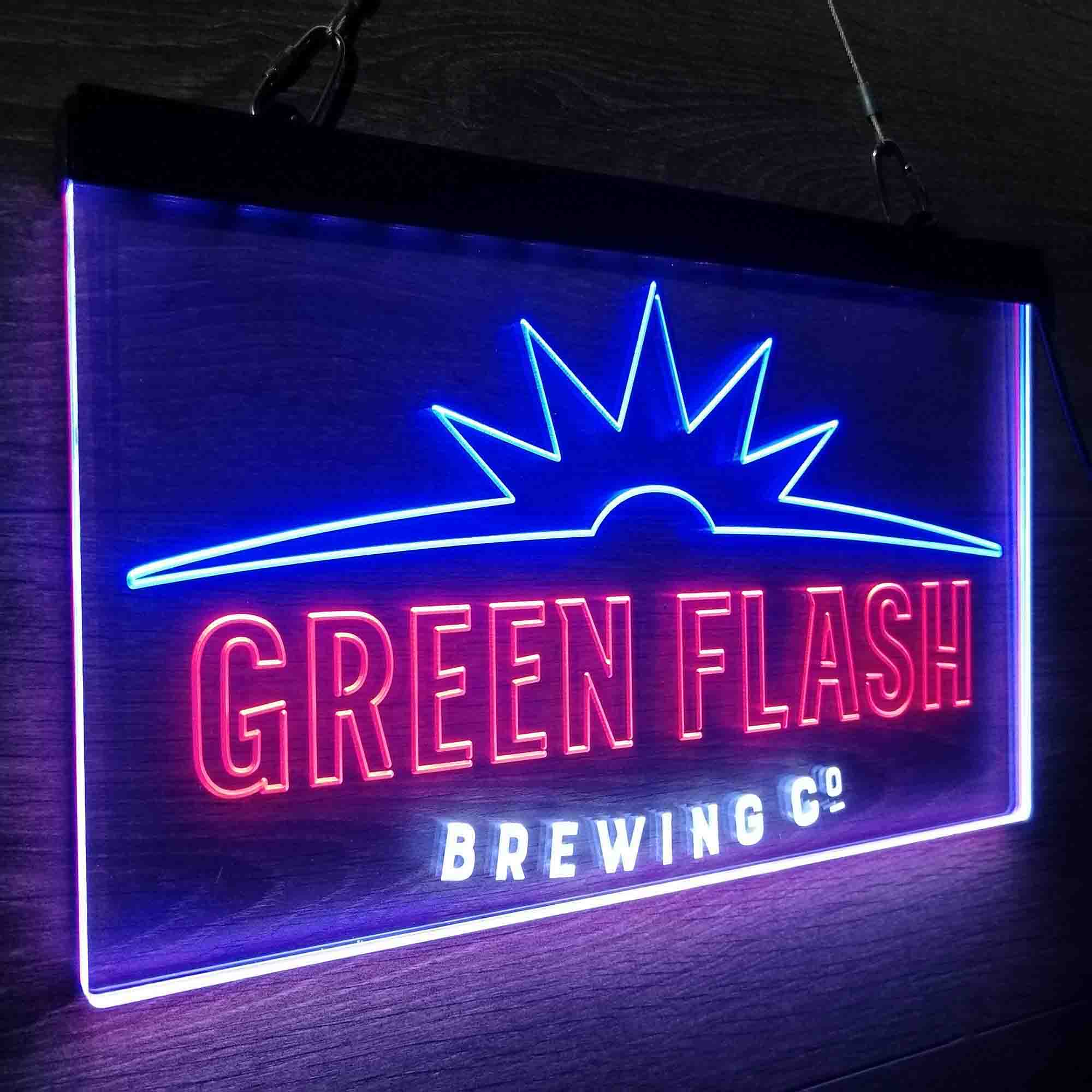 Green Flash Brewing Co. Neon 3-Color LED Sign