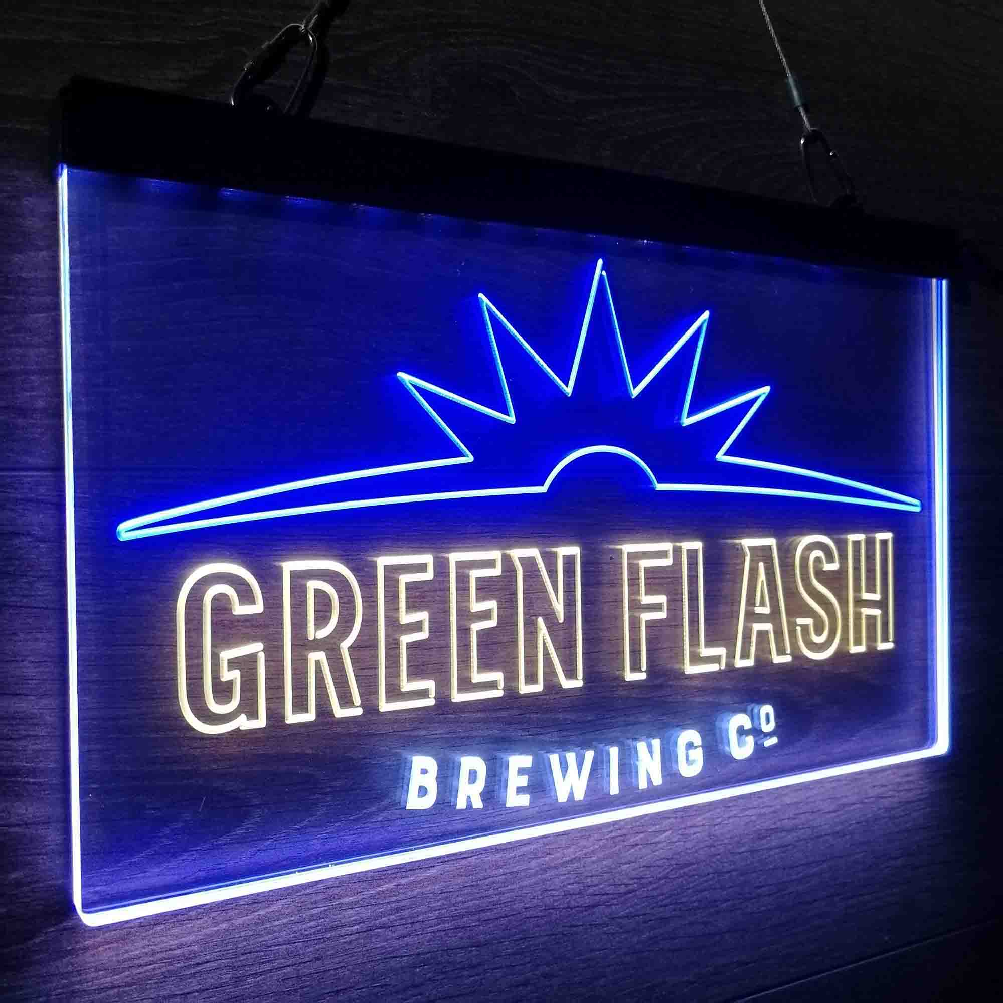 Green Flash Brewing Co. Neon 3-Color LED Sign