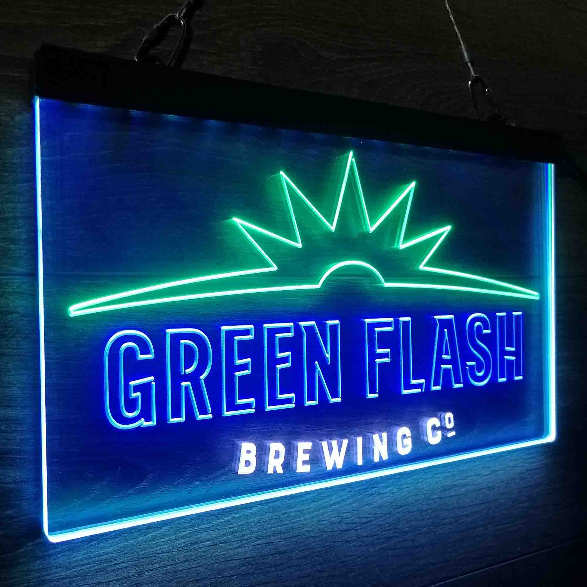 Green Flash Brewing Co. Neon 3-Color LED Sign