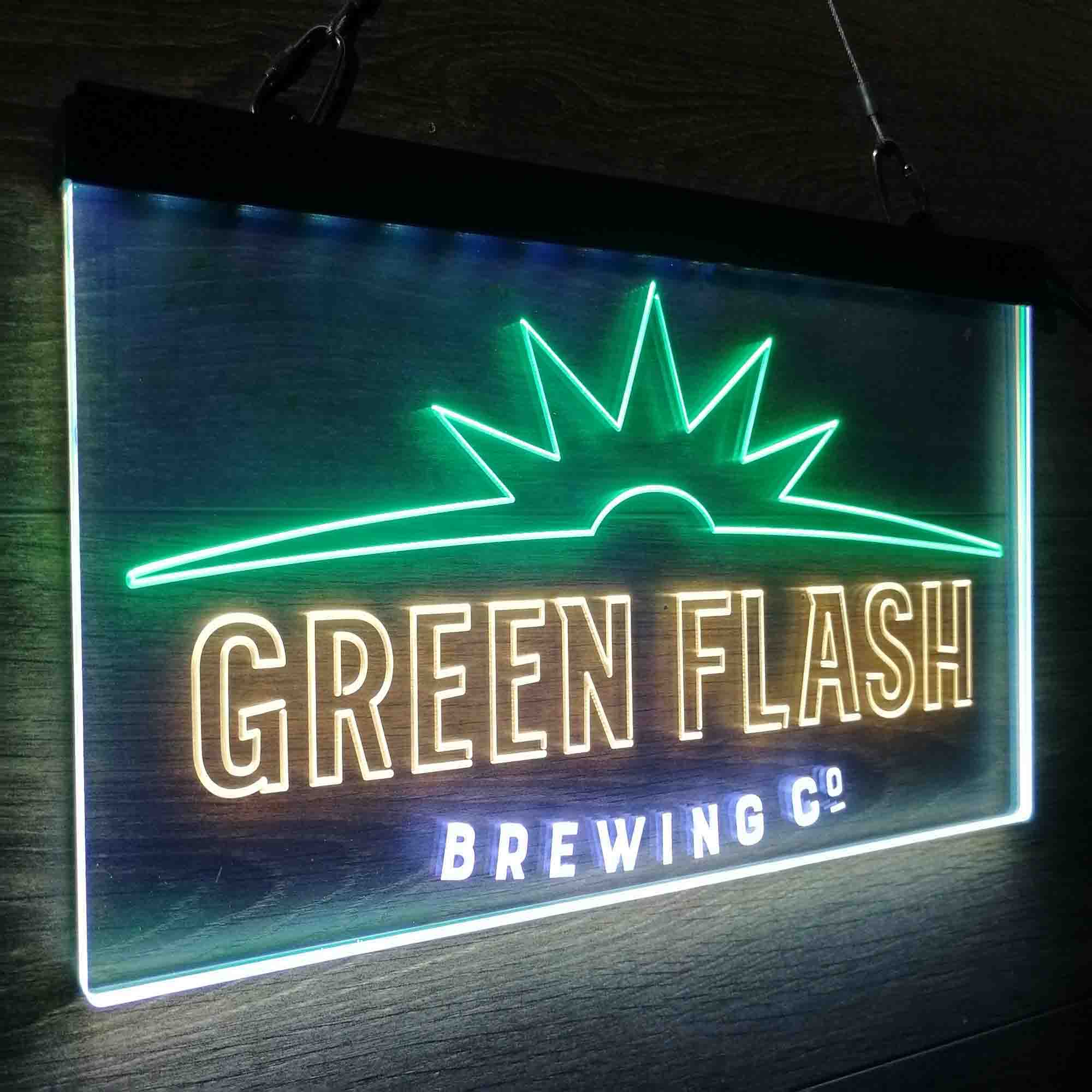 Green Flash Brewing Co. Neon 3-Color LED Sign