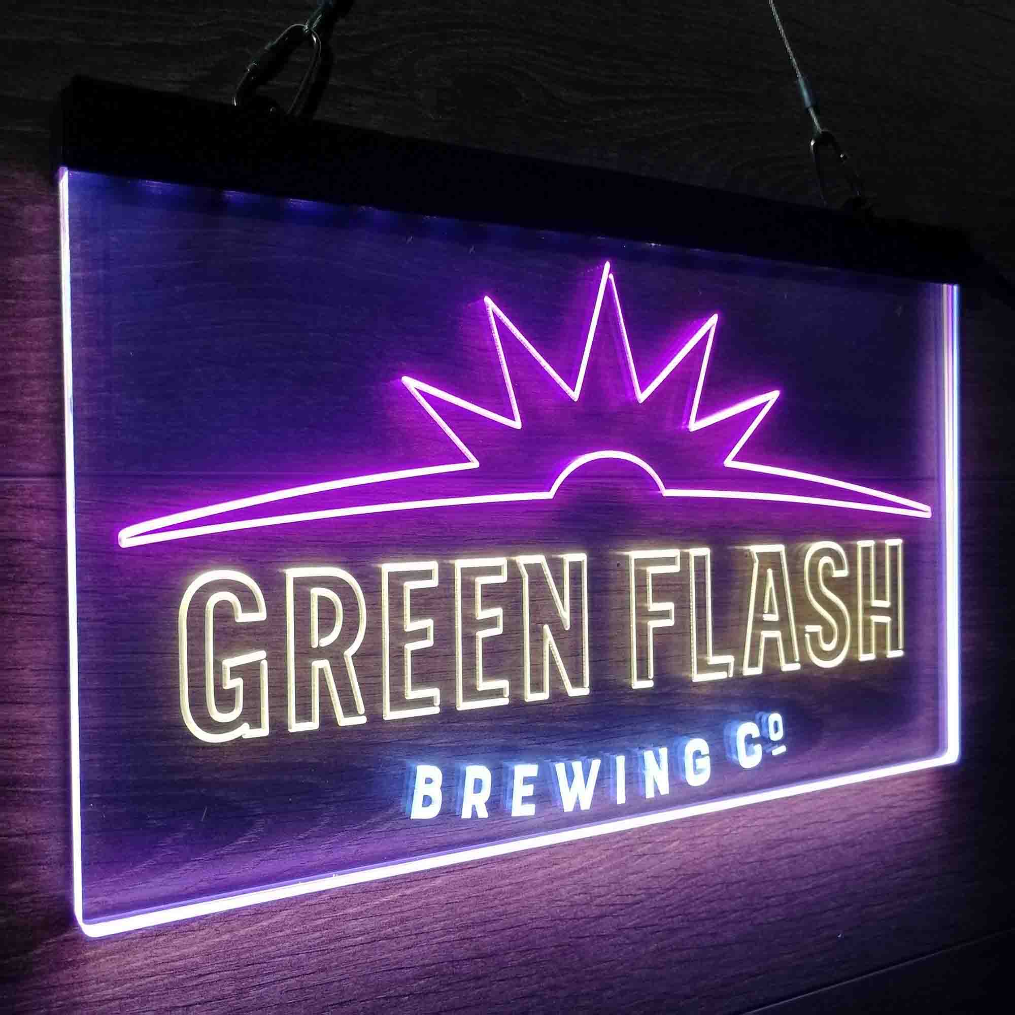 Green Flash Brewing Co. Neon 3-Color LED Sign