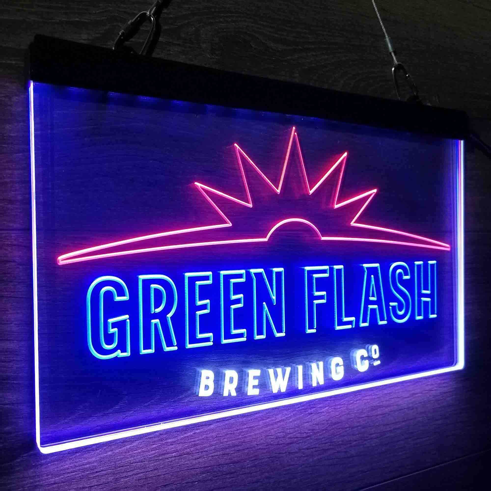 Green Flash Brewing Co. Neon 3-Color LED Sign