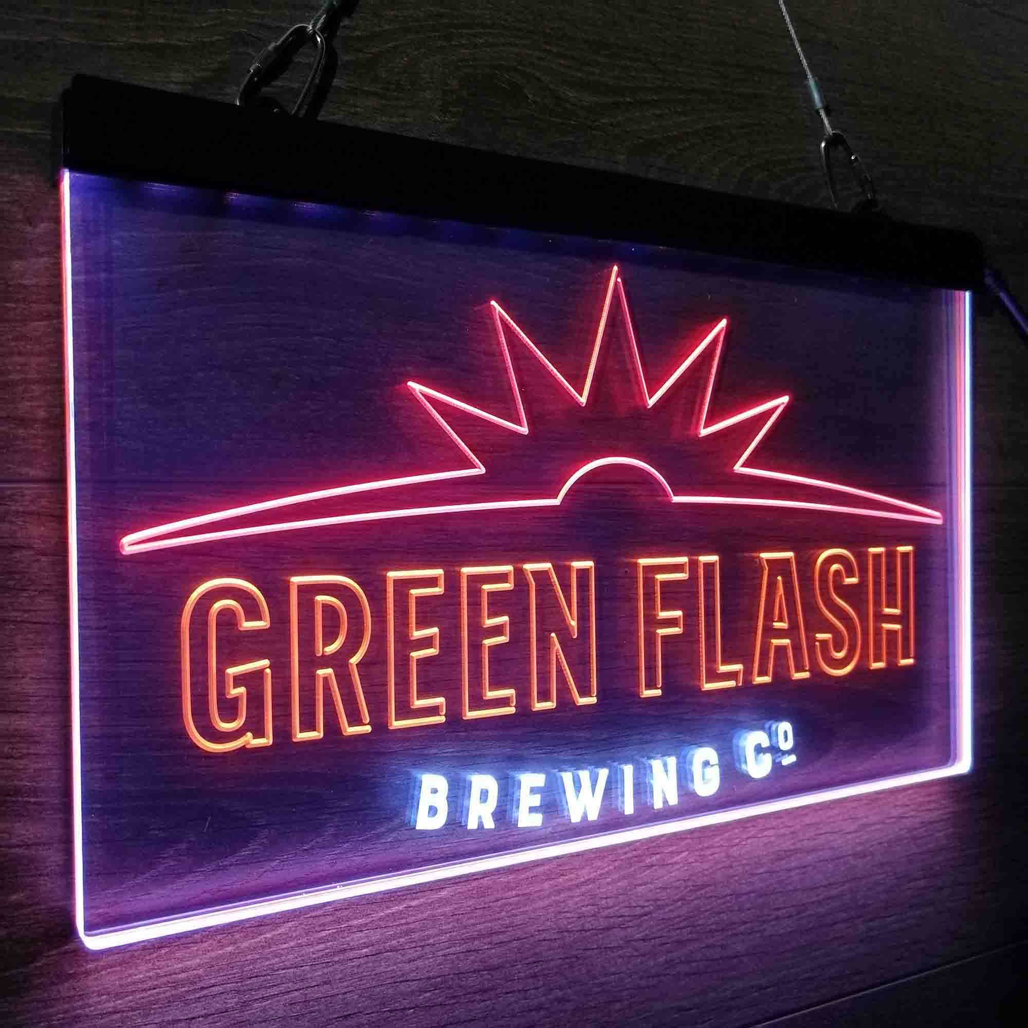 Green Flash Brewing Co. Neon 3-Color LED Sign