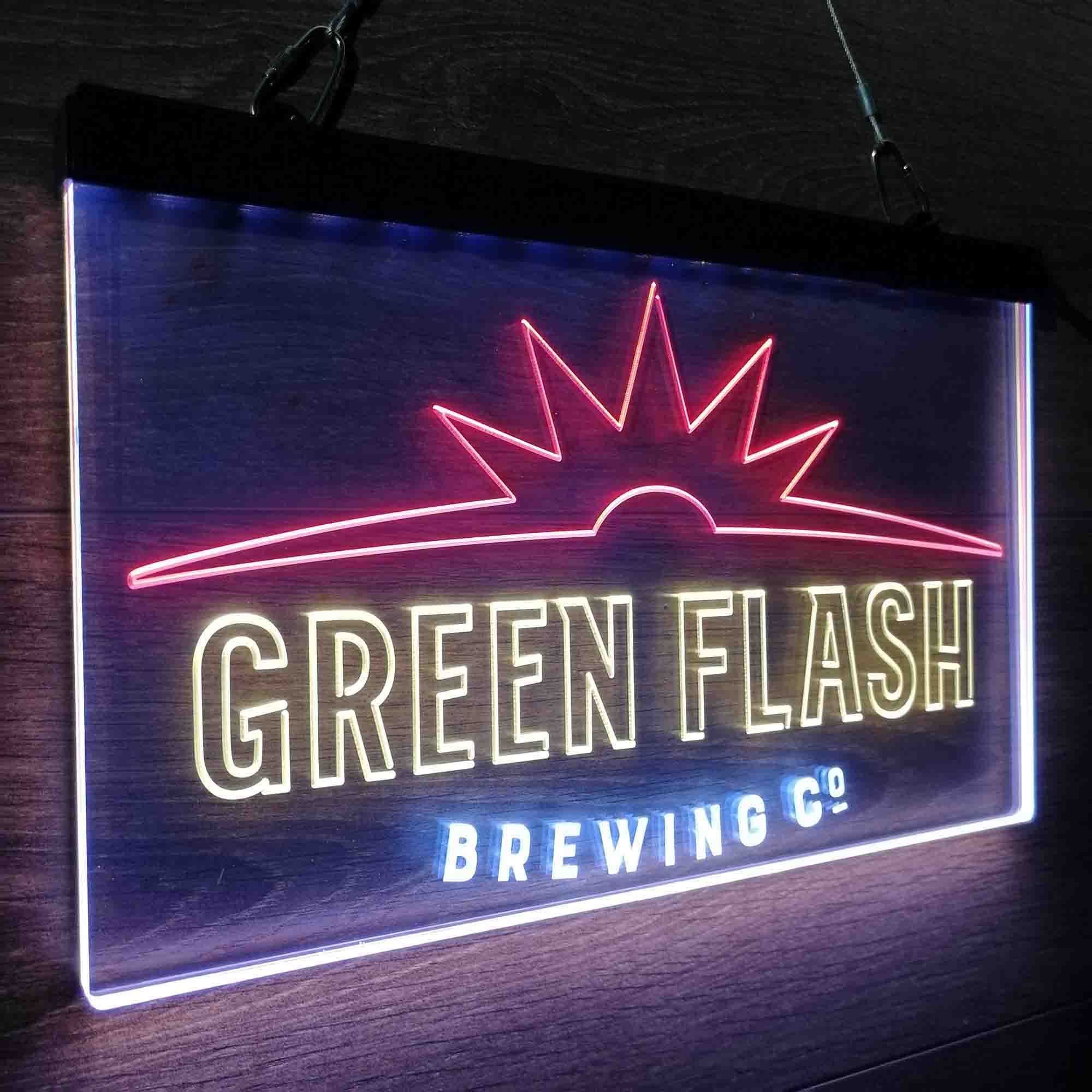 Green Flash Brewing Co. Neon 3-Color LED Sign