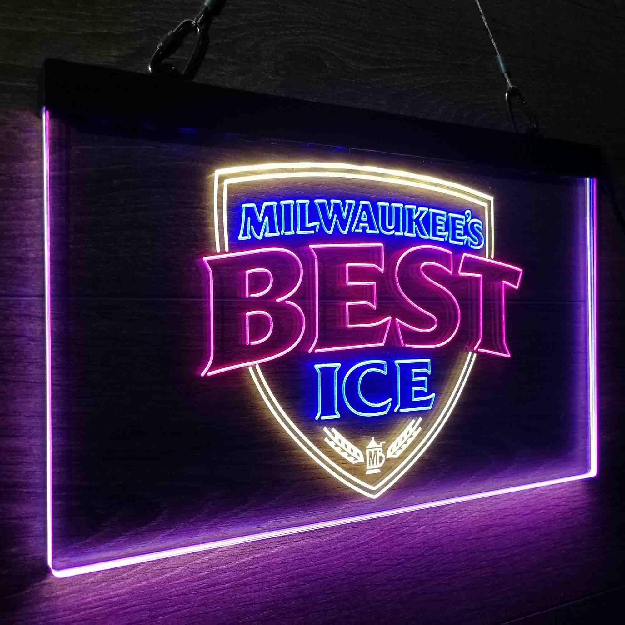 Milwakuee's Best Ice Beer Neon 3-Color LED Sign