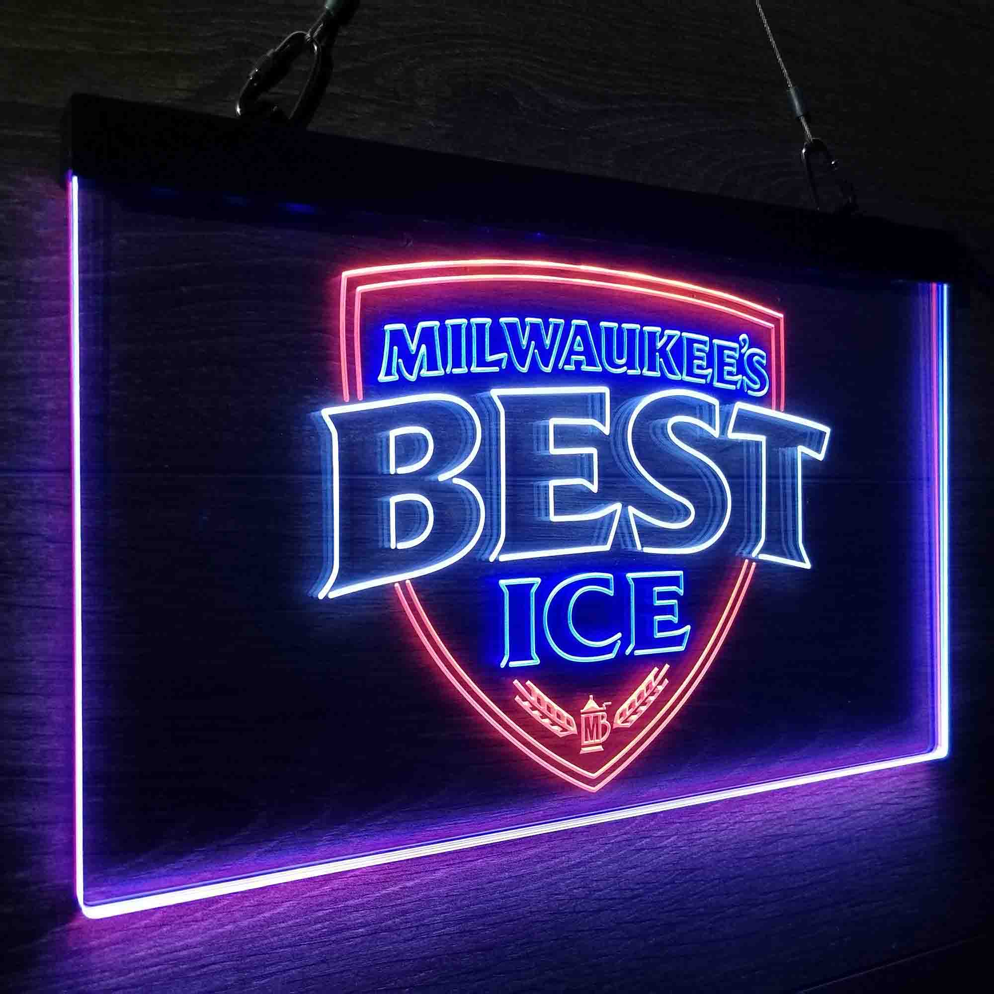 Milwakuee's Best Ice Beer Neon 3-Color LED Sign