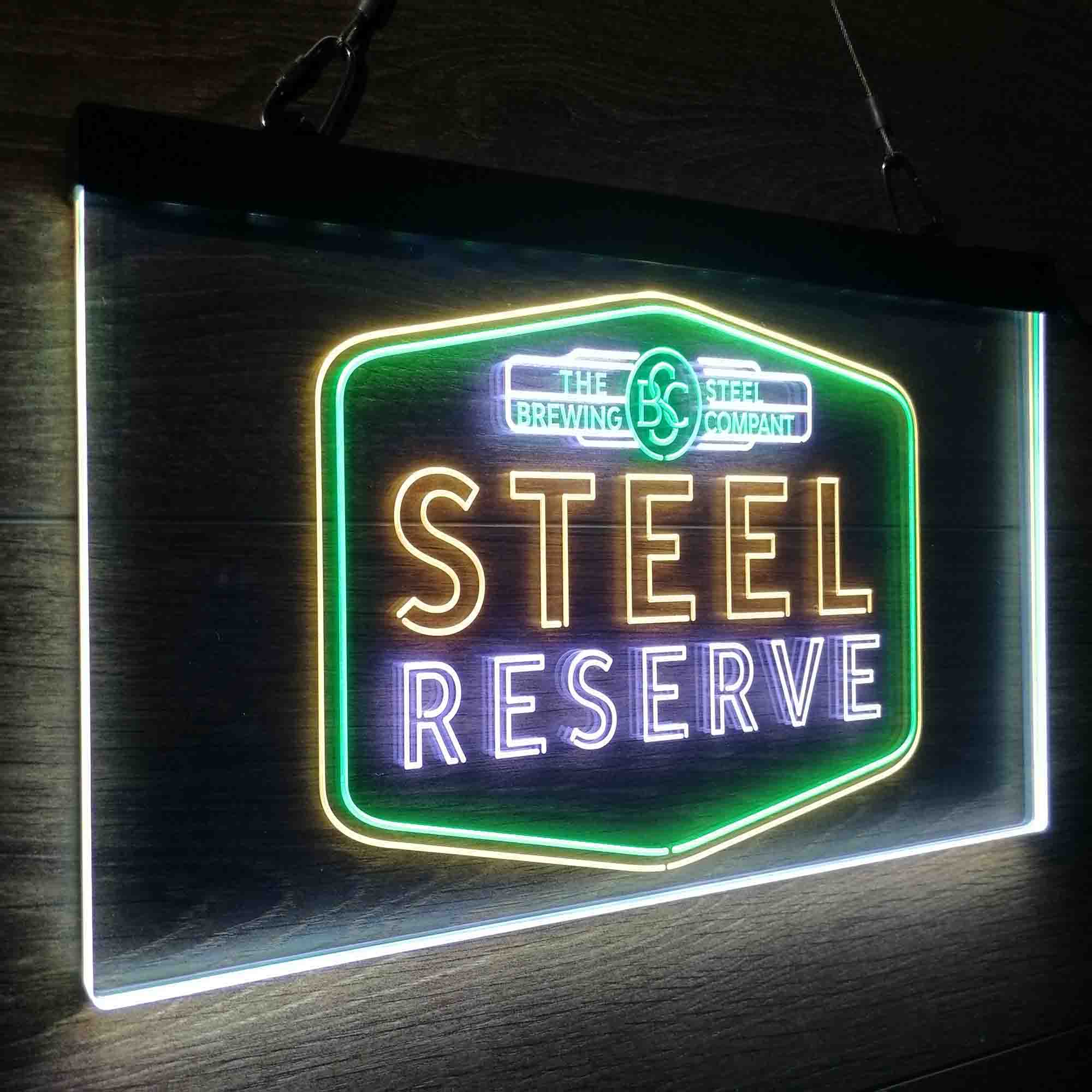 Steel Reserve Brewing Co. Neon 3-Color LED Sign