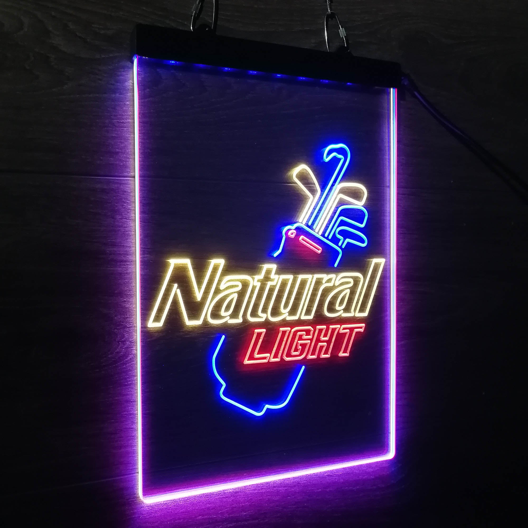 Natural Light Golf Bag Neon 3-Color LED Sign