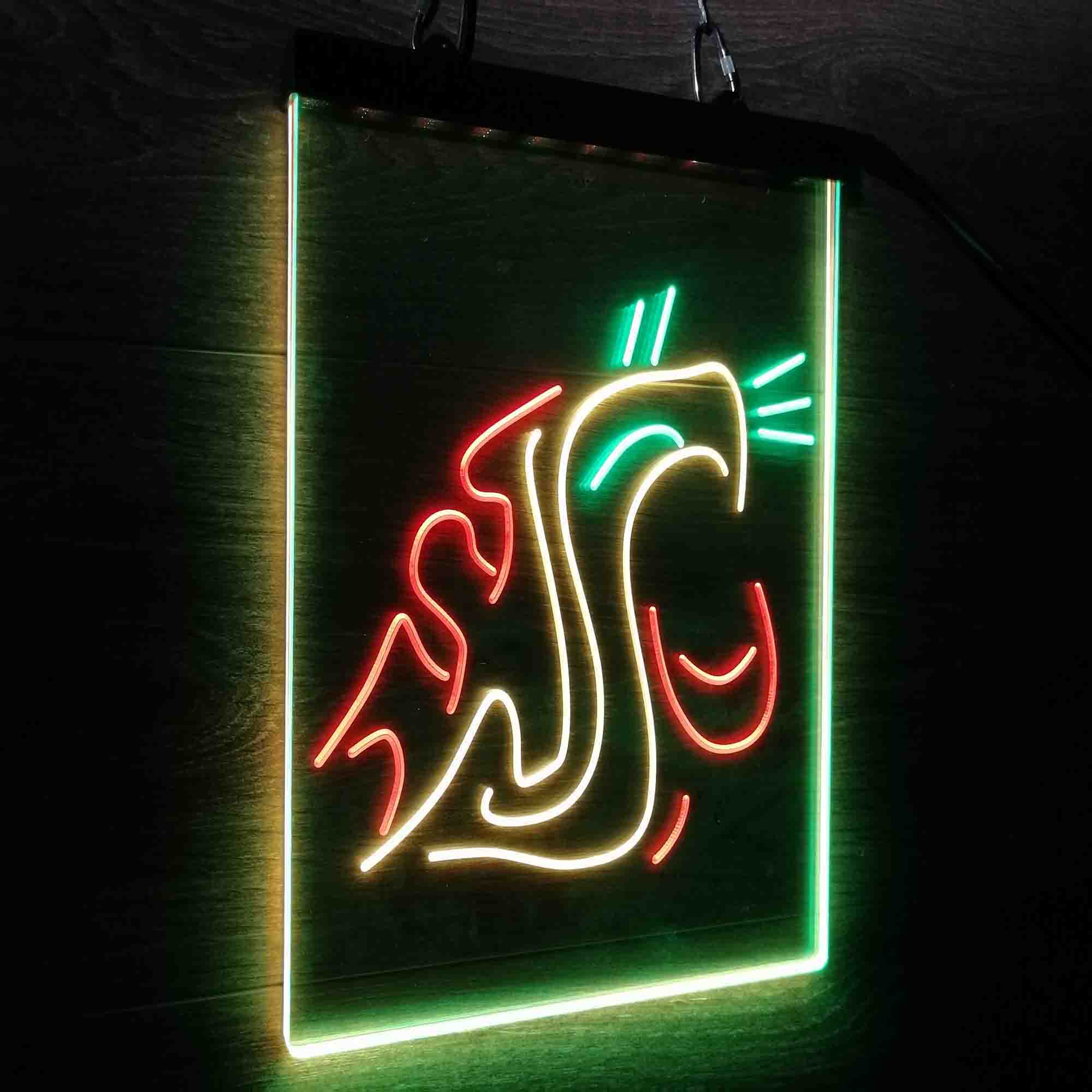 Washington State Cougar Neon 3-Color LED Sign