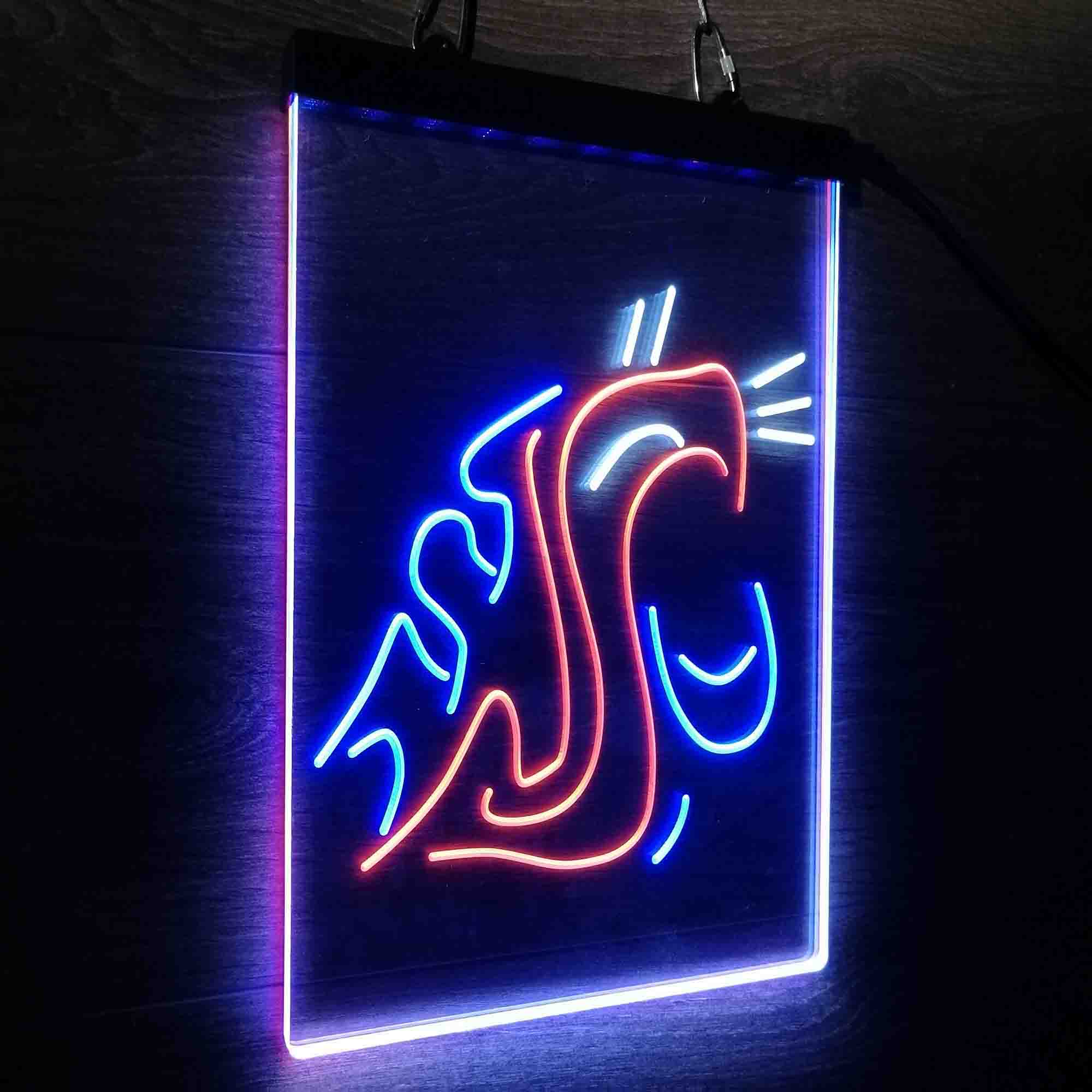 Washington State Cougar Neon 3-Color LED Sign