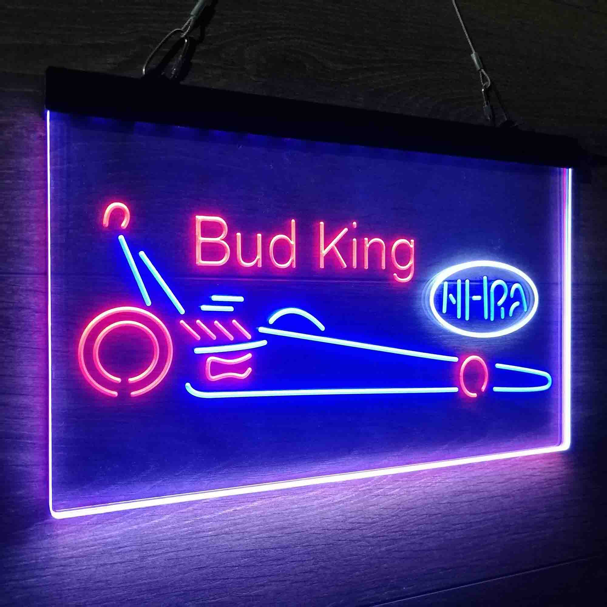 Bud King Nhra Dragster Neon 3-Color LED Sign