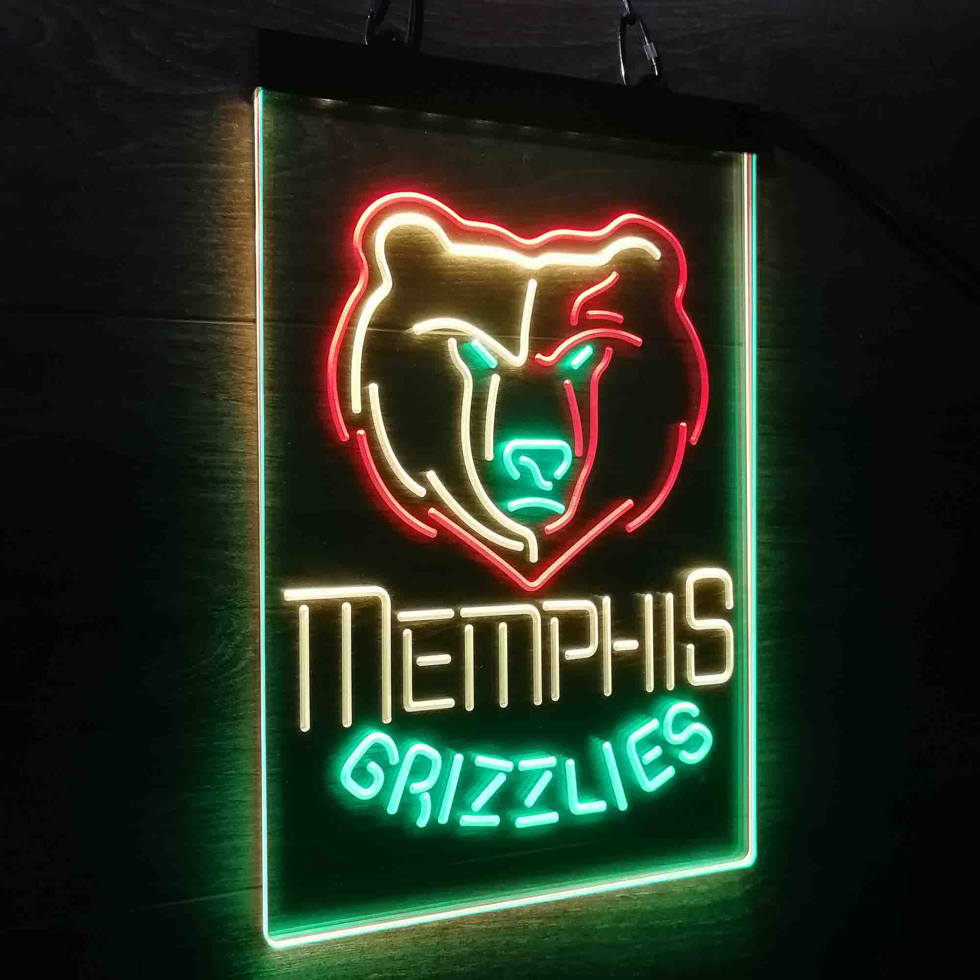 Memphis Grizzlies Neon 3-Color LED Sign