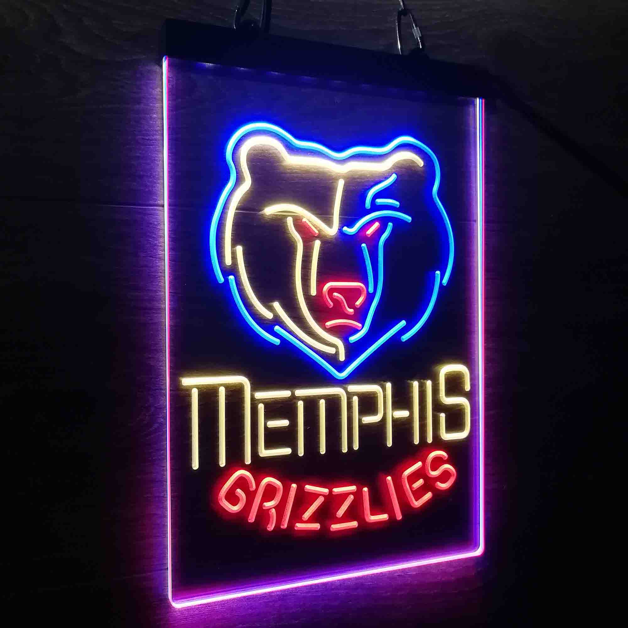 Memphis Grizzlies Neon 3-Color LED Sign