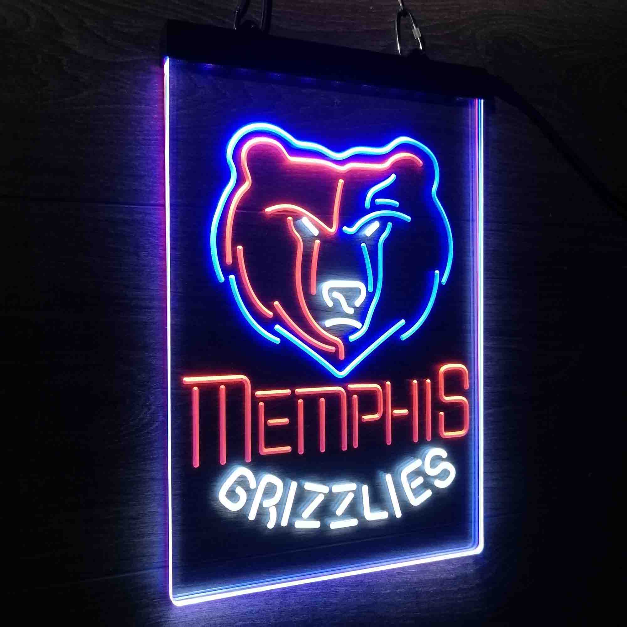 Memphis Grizzlies Neon 3-Color LED Sign