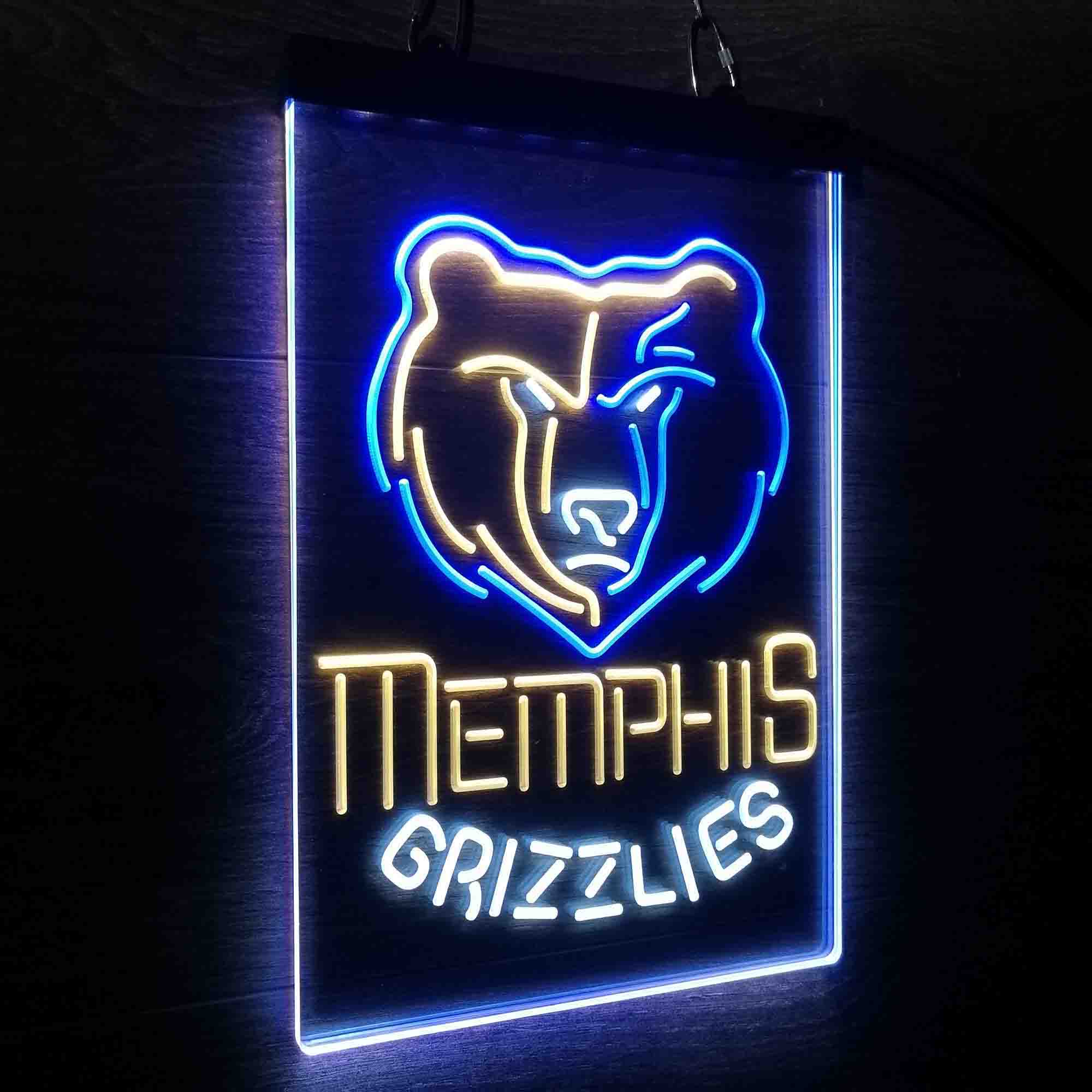 Memphis Grizzlies Neon 3-Color LED Sign