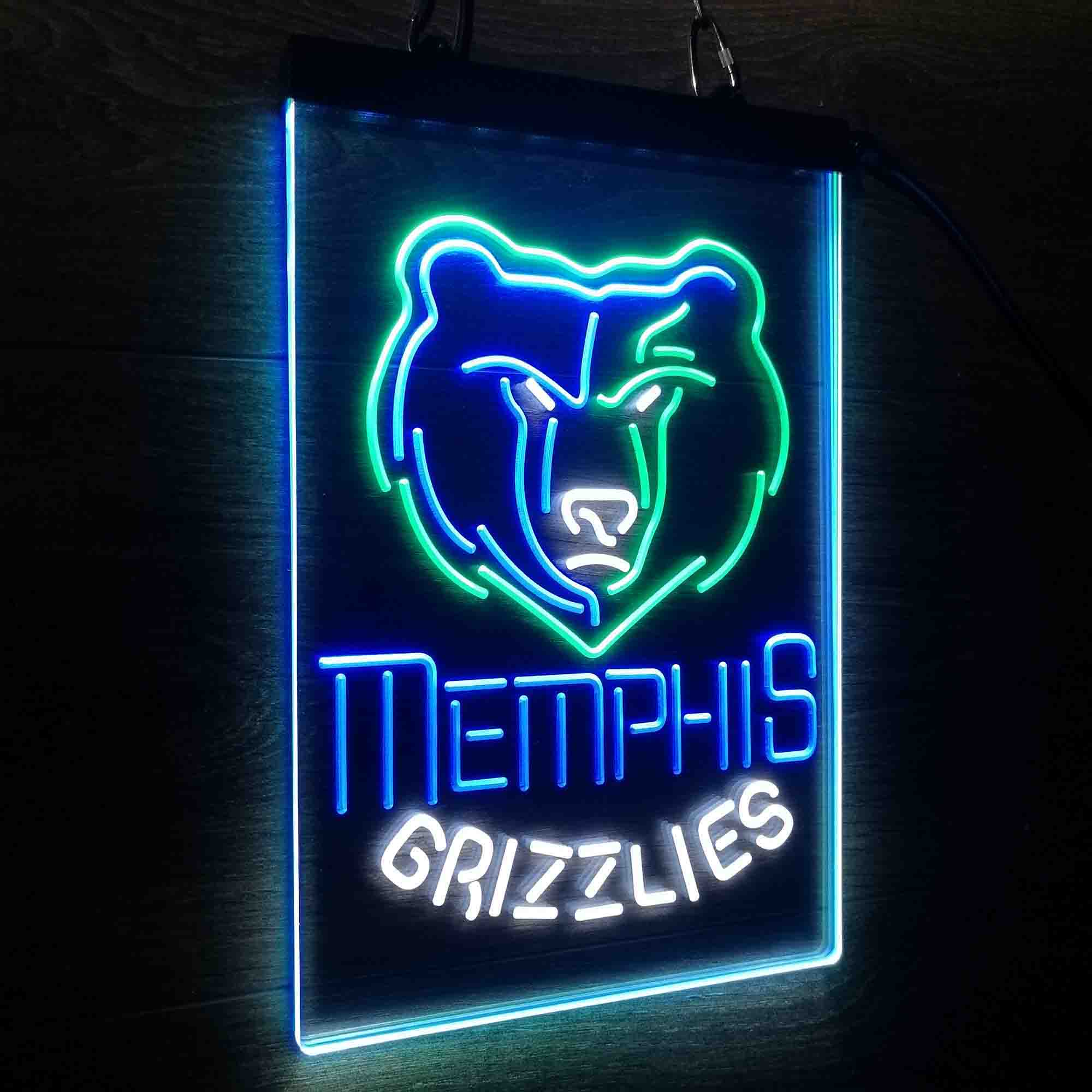 Memphis Grizzlies Neon 3-Color LED Sign