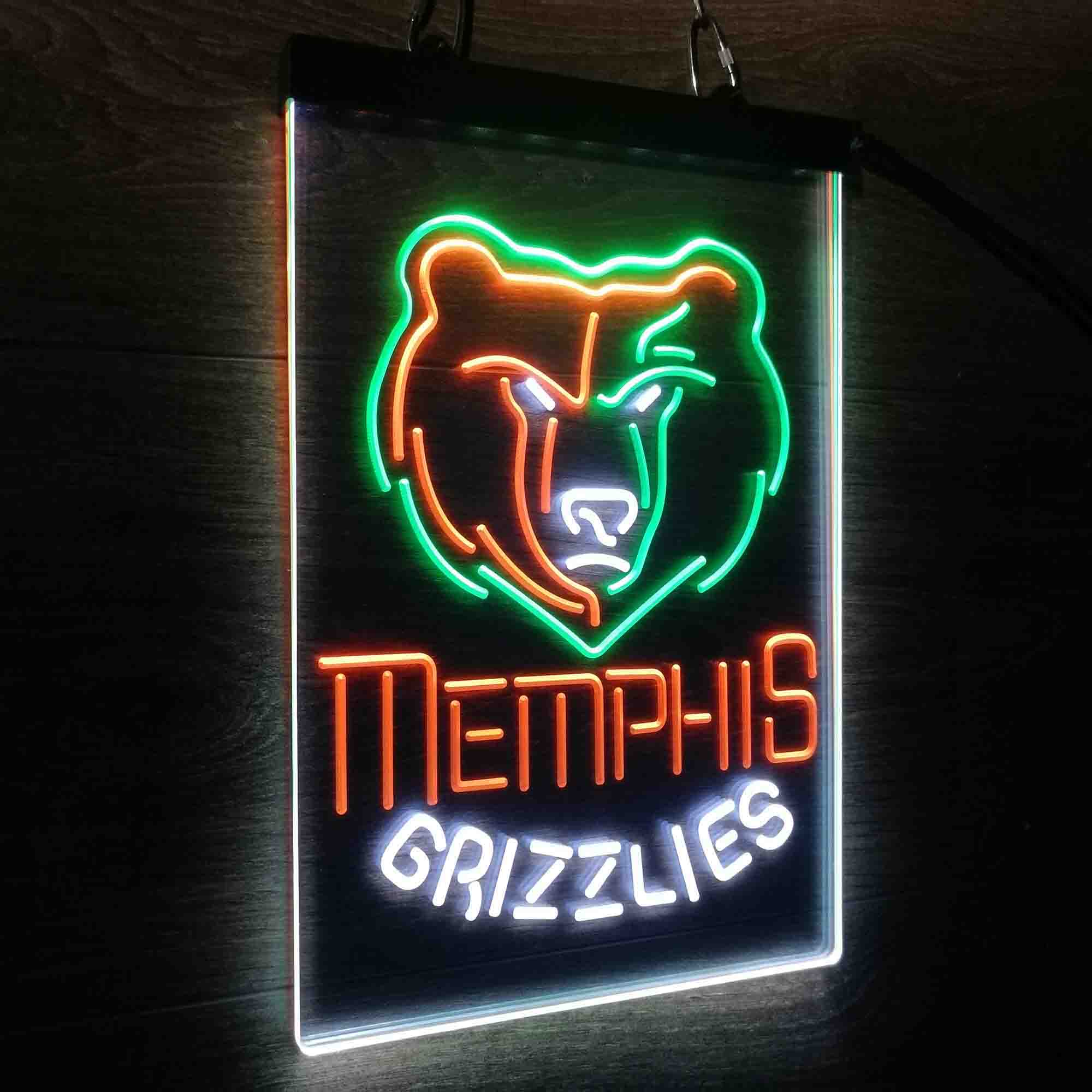 Memphis Grizzlies Neon 3-Color LED Sign