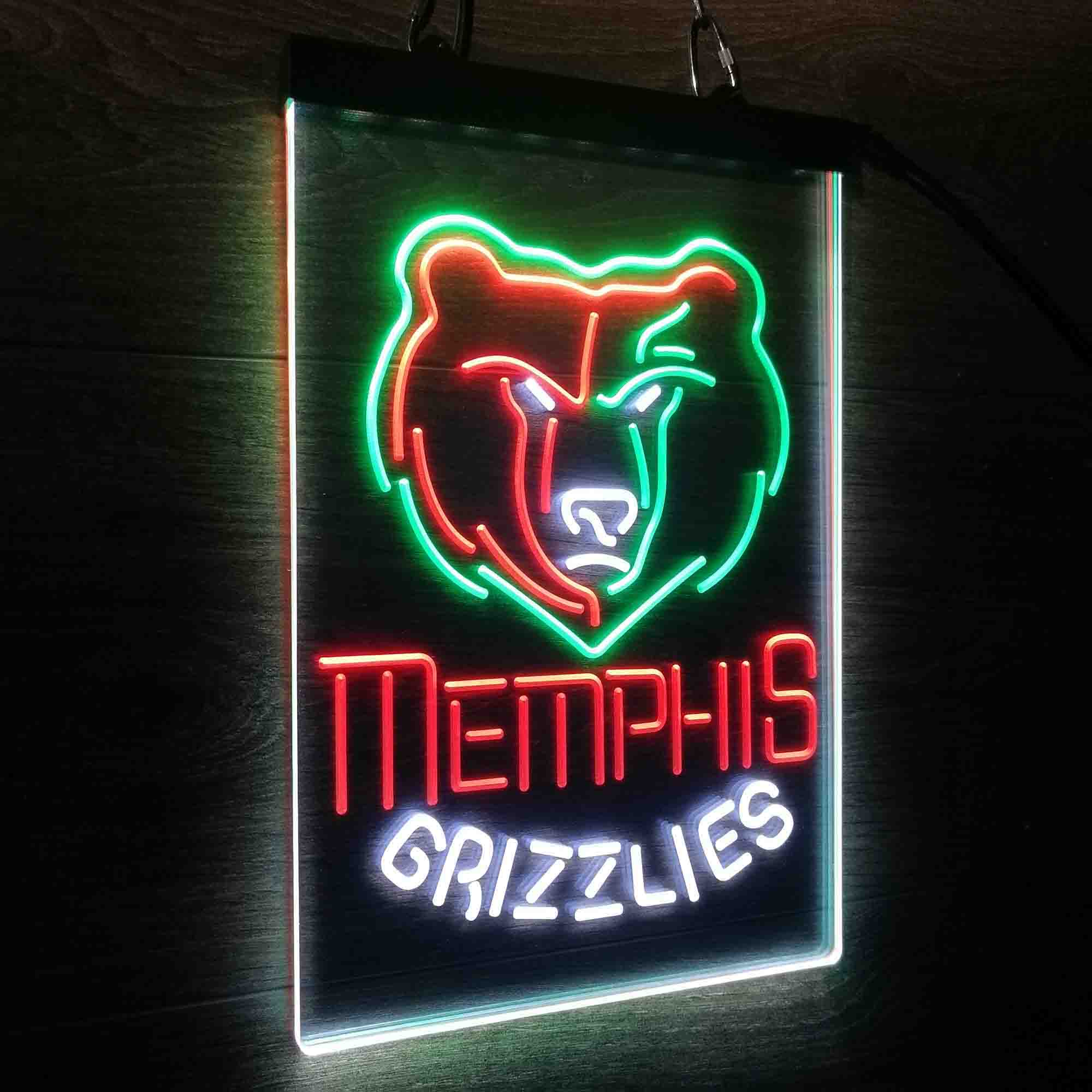 Memphis Grizzlies Neon 3-Color LED Sign