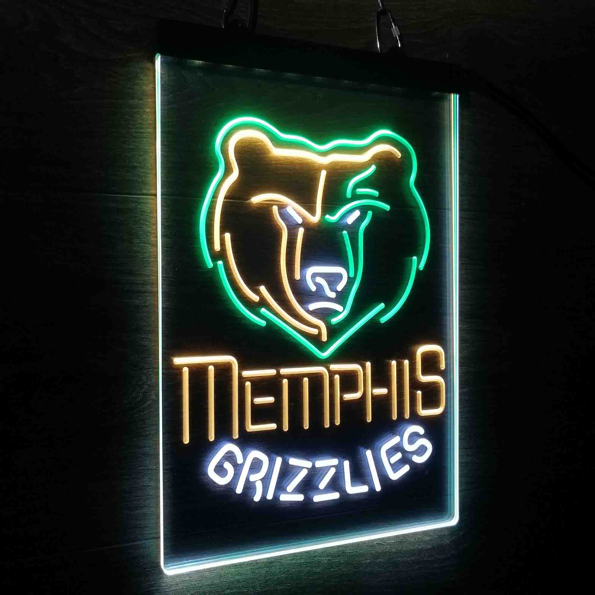 Memphis Grizzlies Neon 3-Color LED Sign