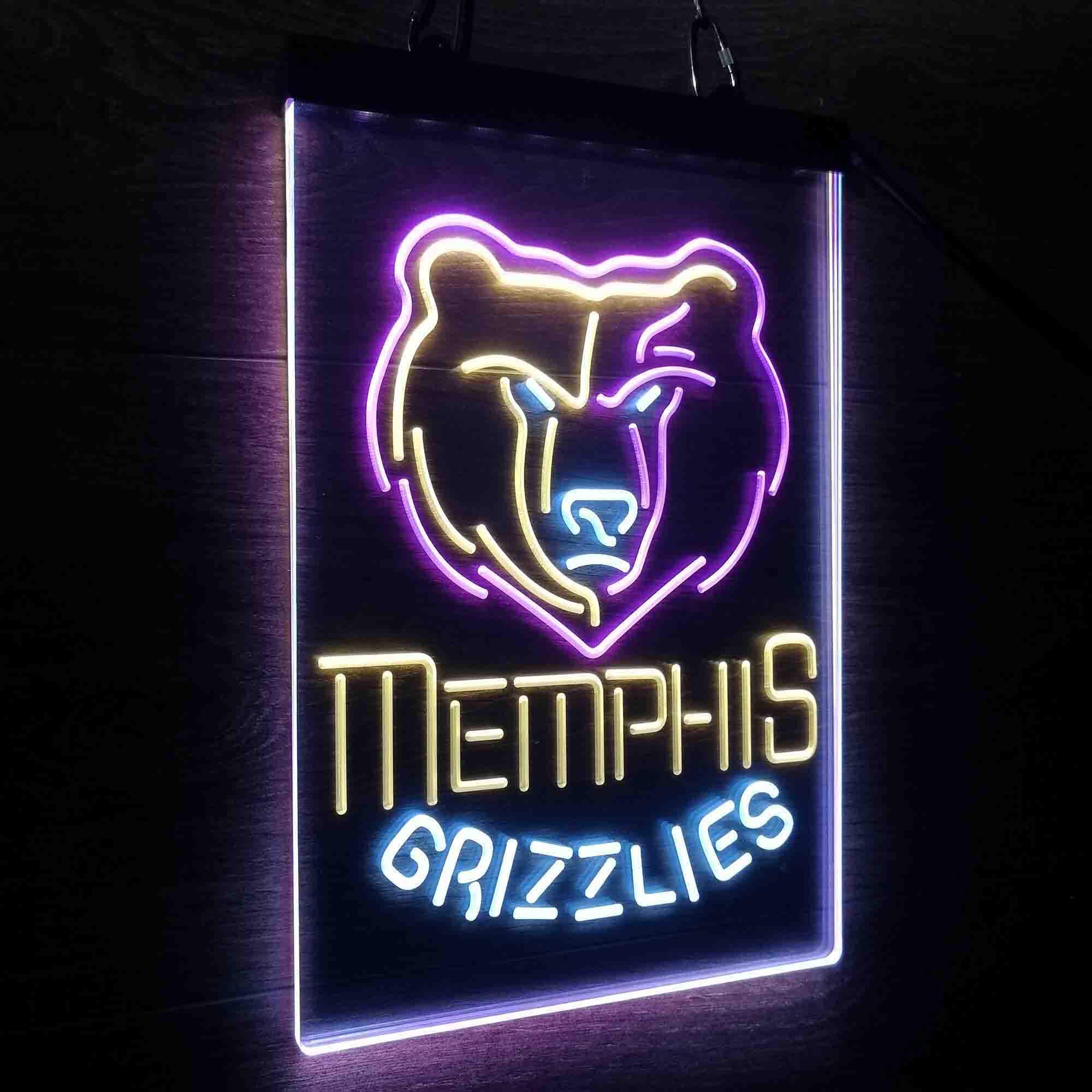 Memphis Grizzlies Neon 3-Color LED Sign