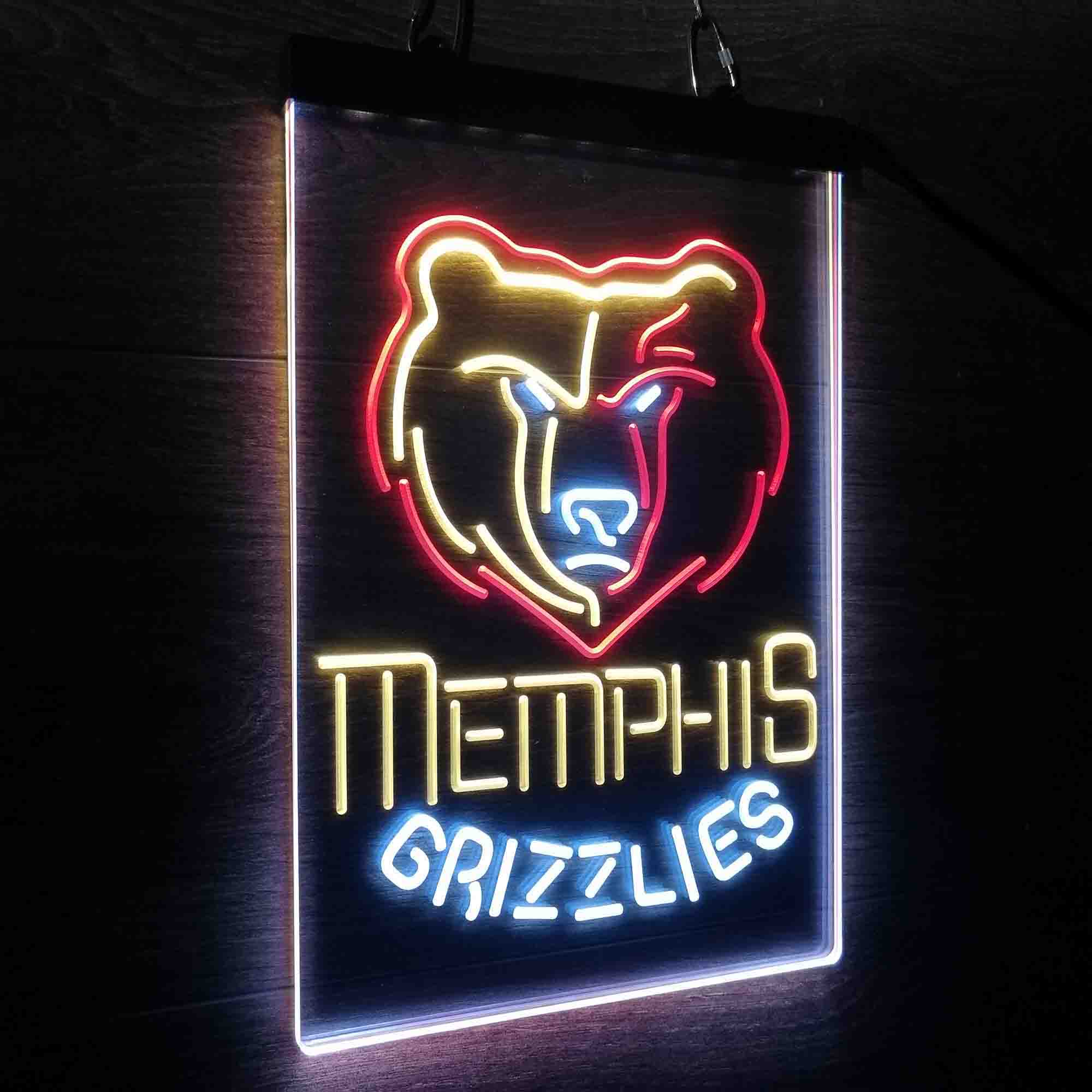 Memphis Grizzlies Neon 3-Color LED Sign