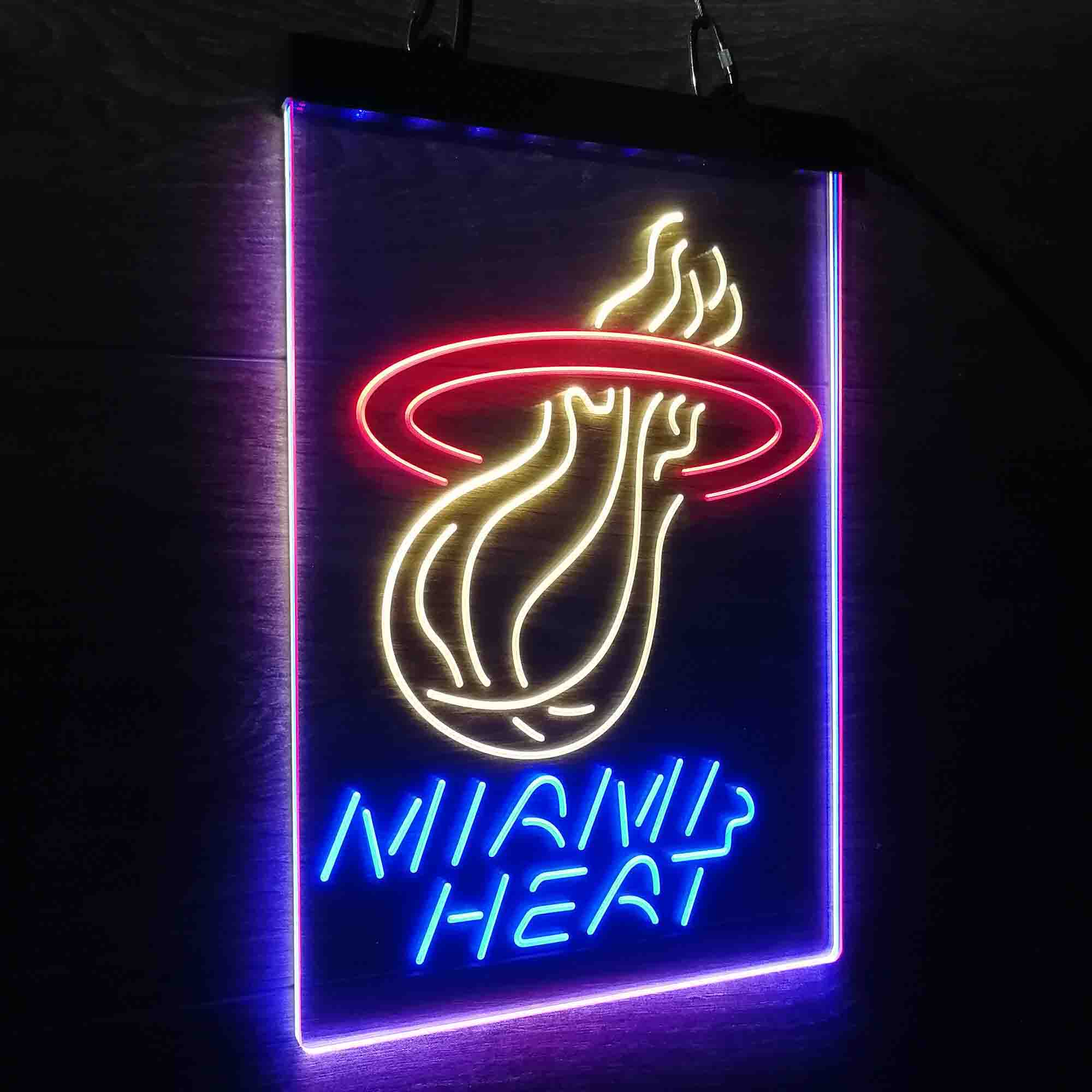 Miami Heat Neon 3-Color LED Sign