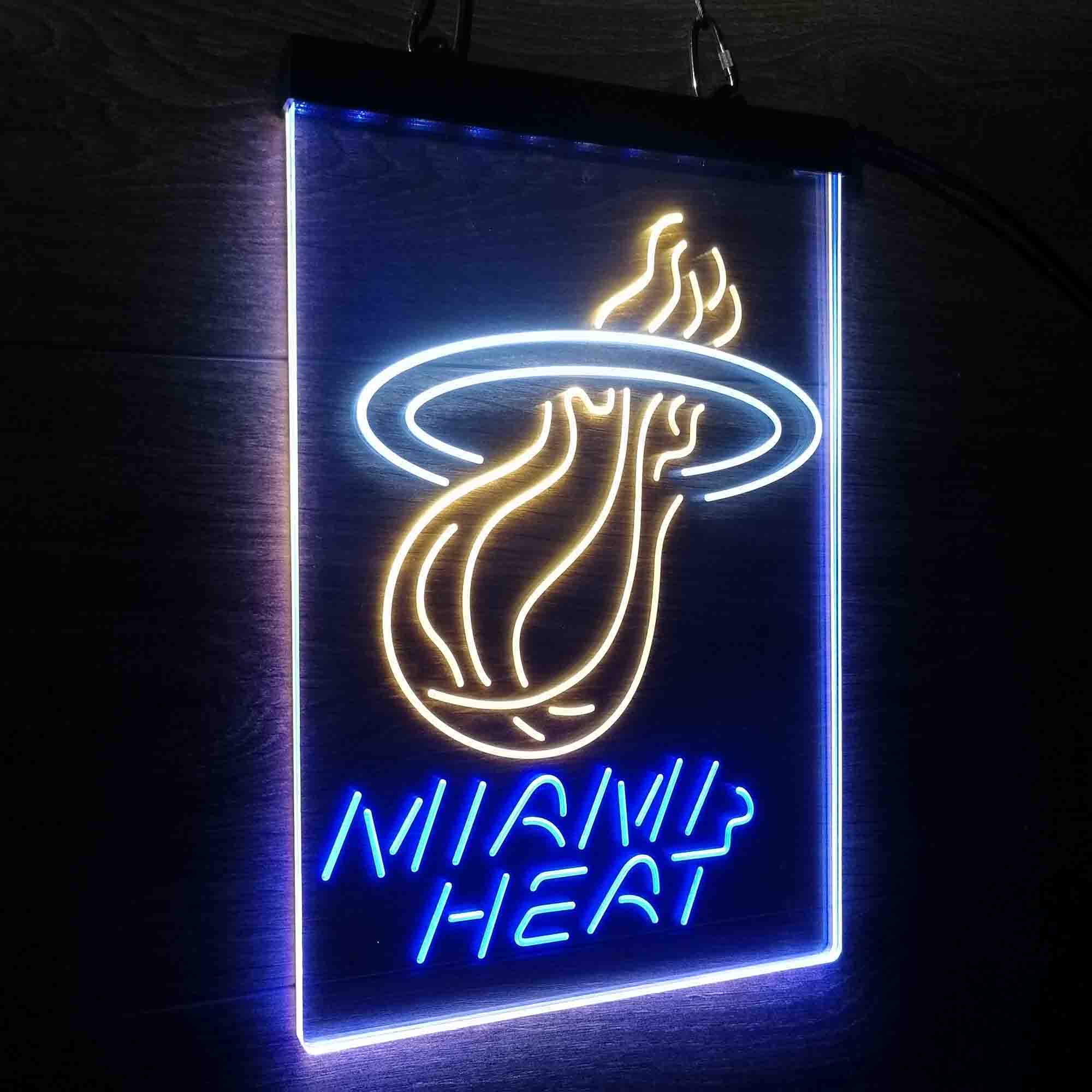 Miami Heat Neon 3-Color LED Sign