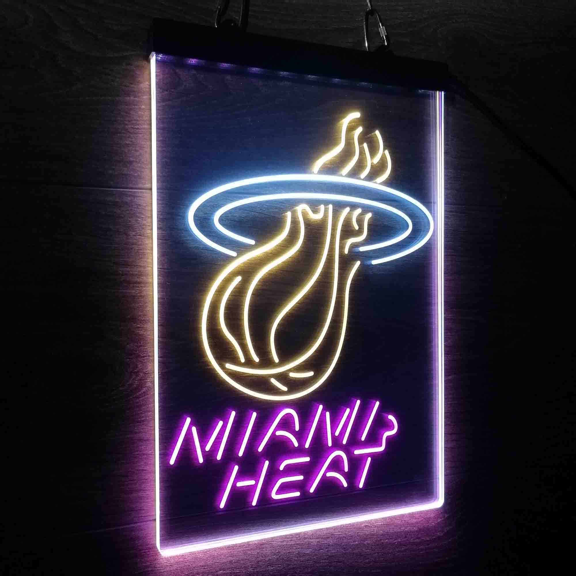 Miami Heat Neon 3-Color LED Sign