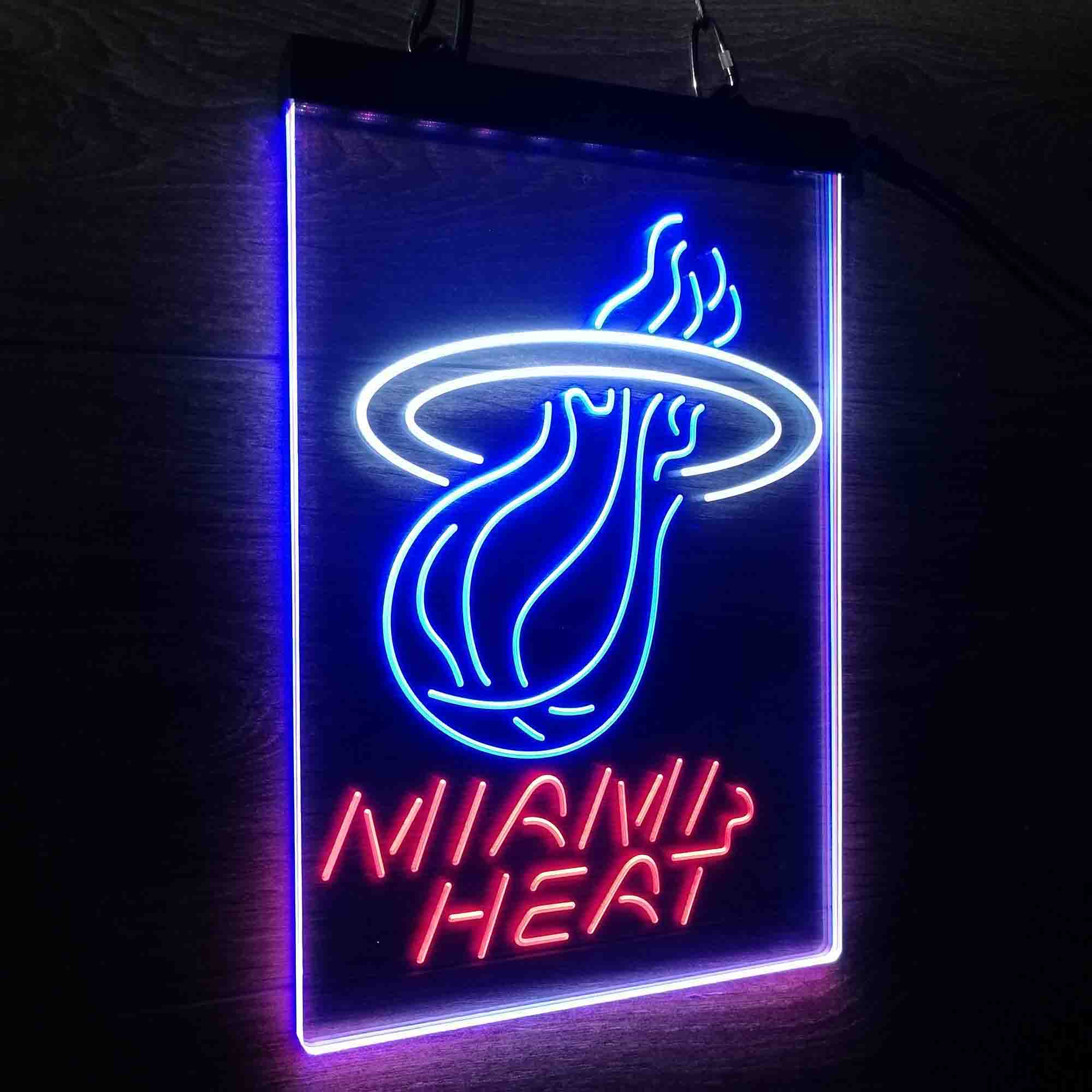 Miami Heat Neon 3-Color LED Sign