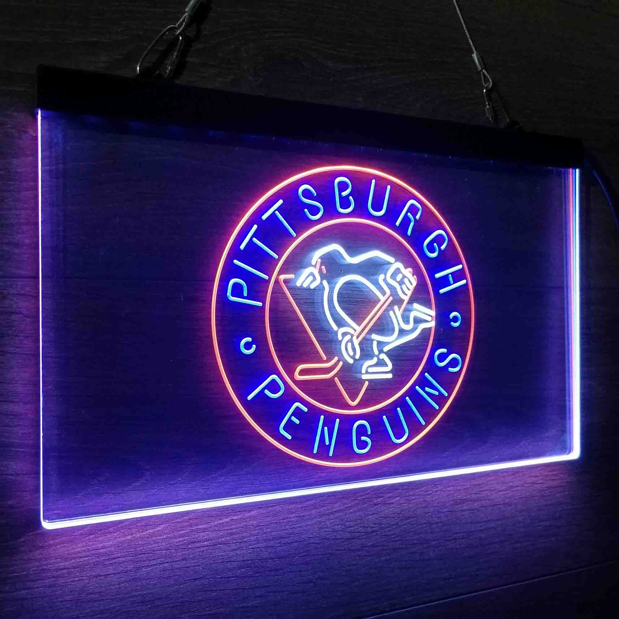 Pittsburgh Sport Team Penguins Neon 3-Color LED Sign