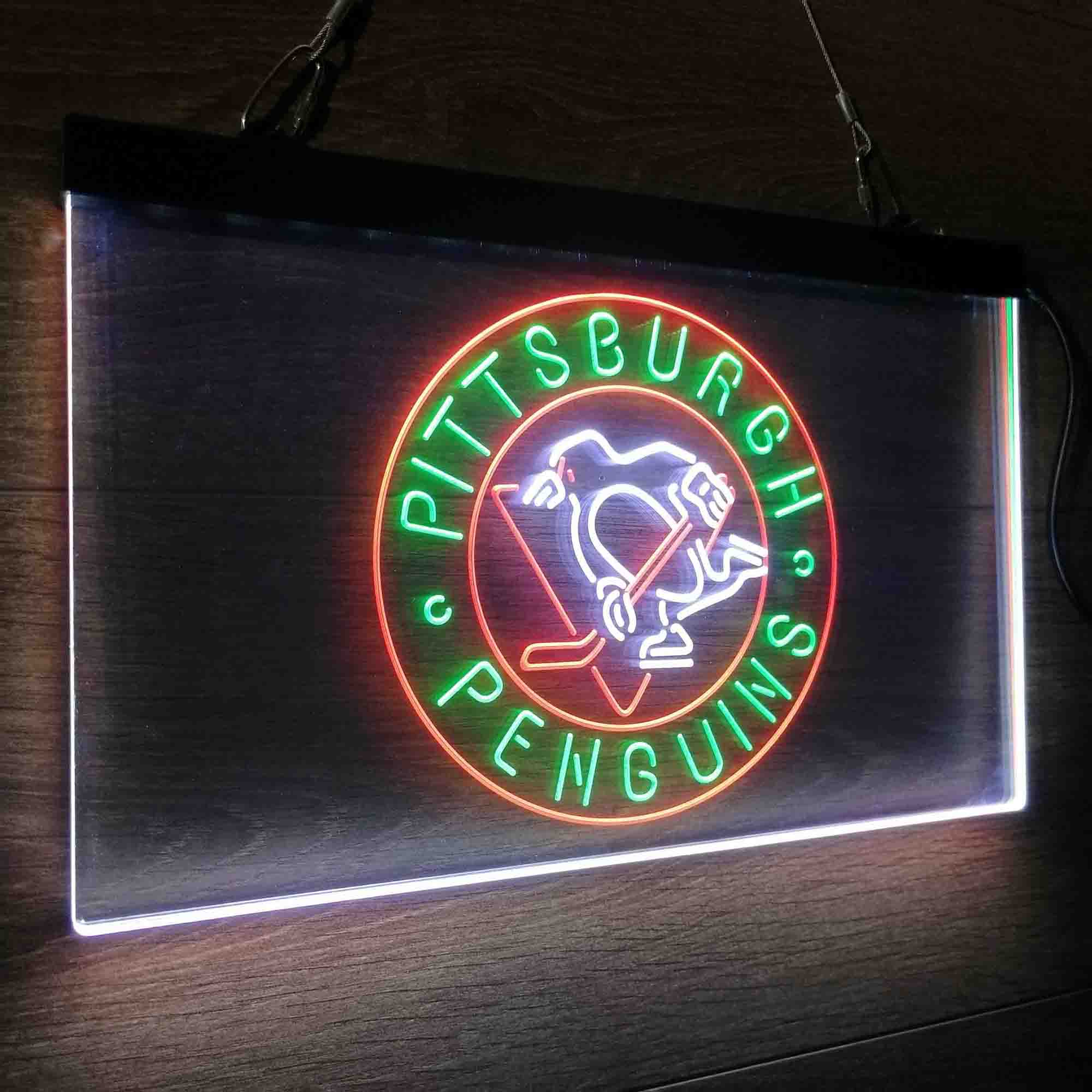 Pittsburgh Sport Team Penguins Neon 3-Color LED Sign