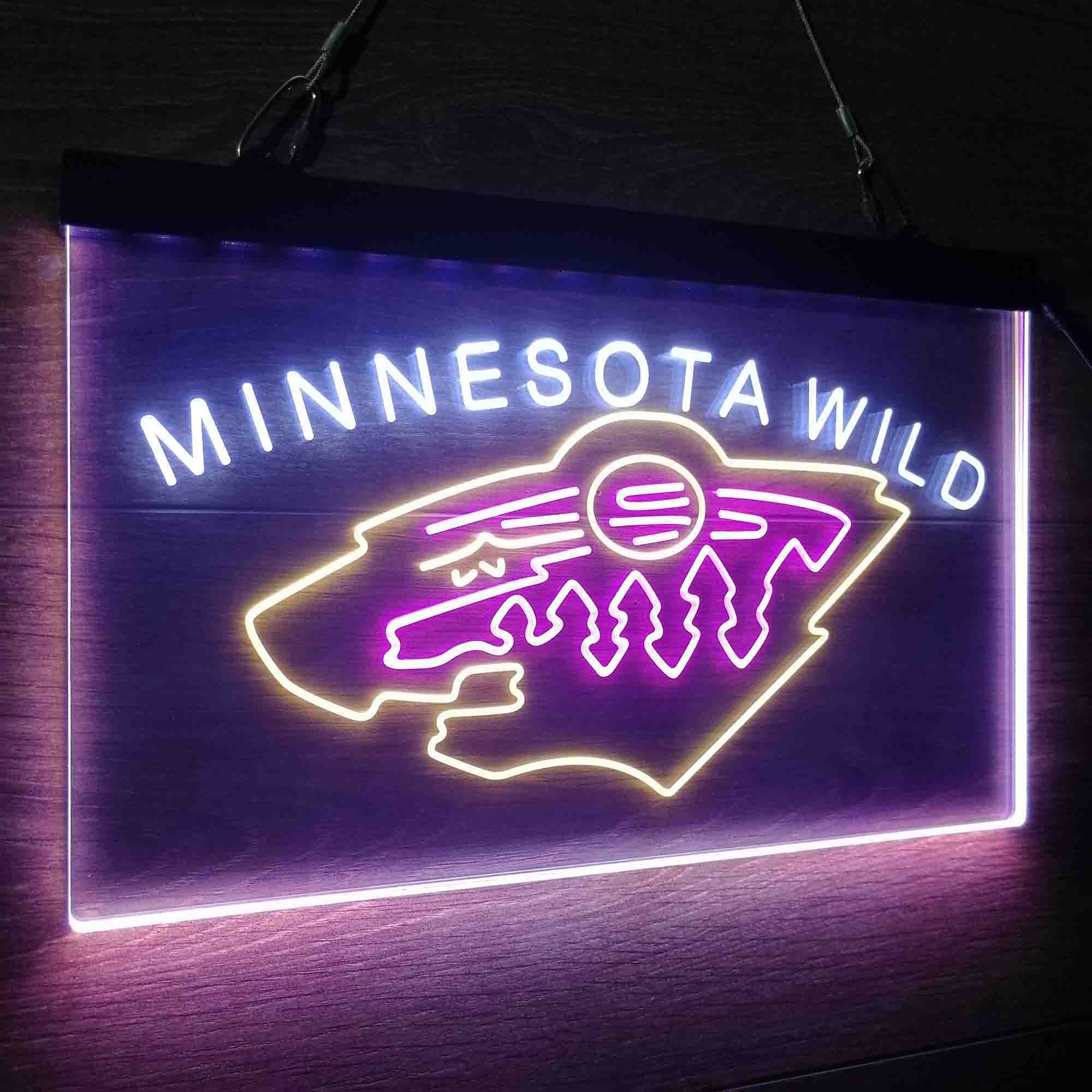 Minnesota Sport Team Wild Neon 3-Color LED Sign