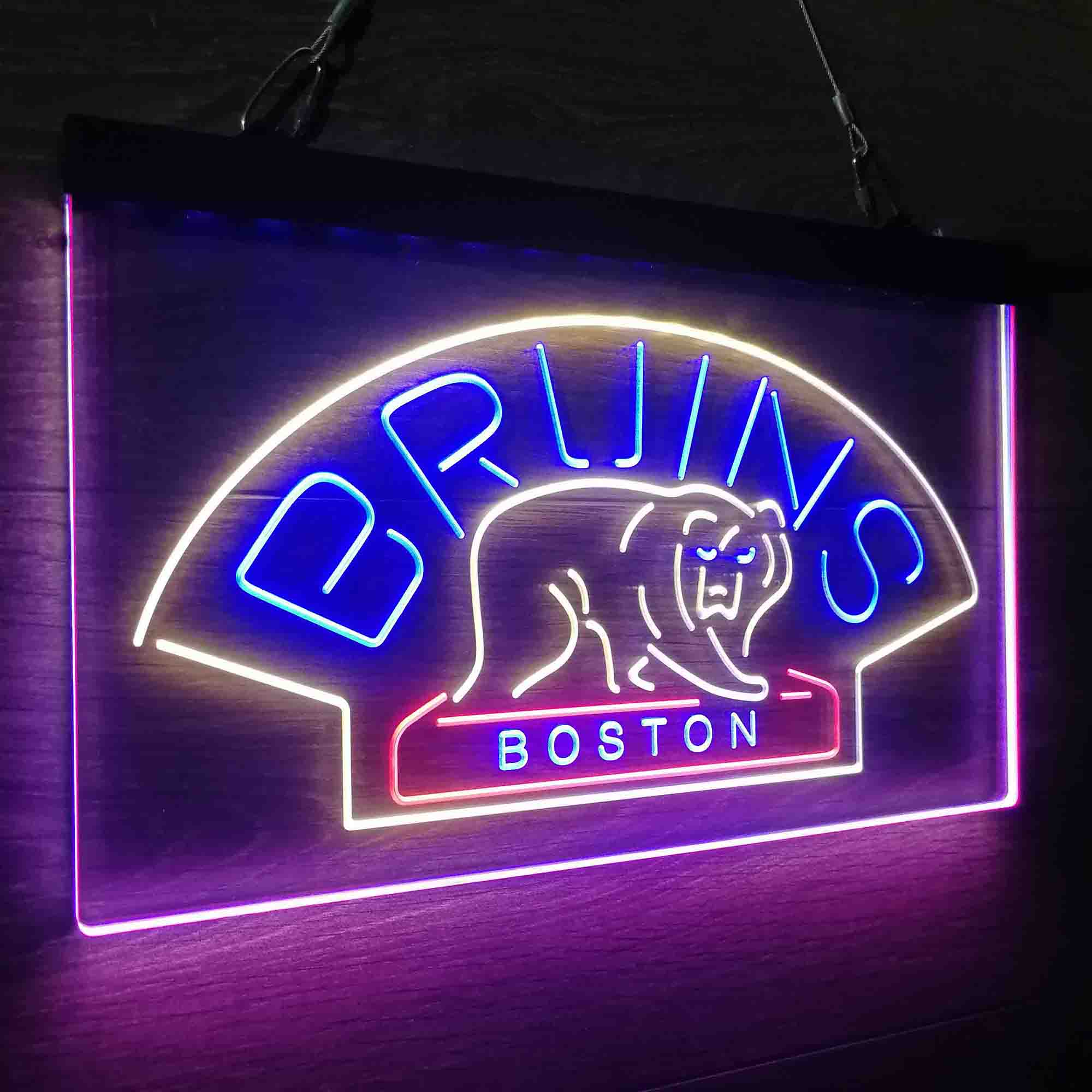 Boston Sport Team Bruins Neon 3-Color LED Sign