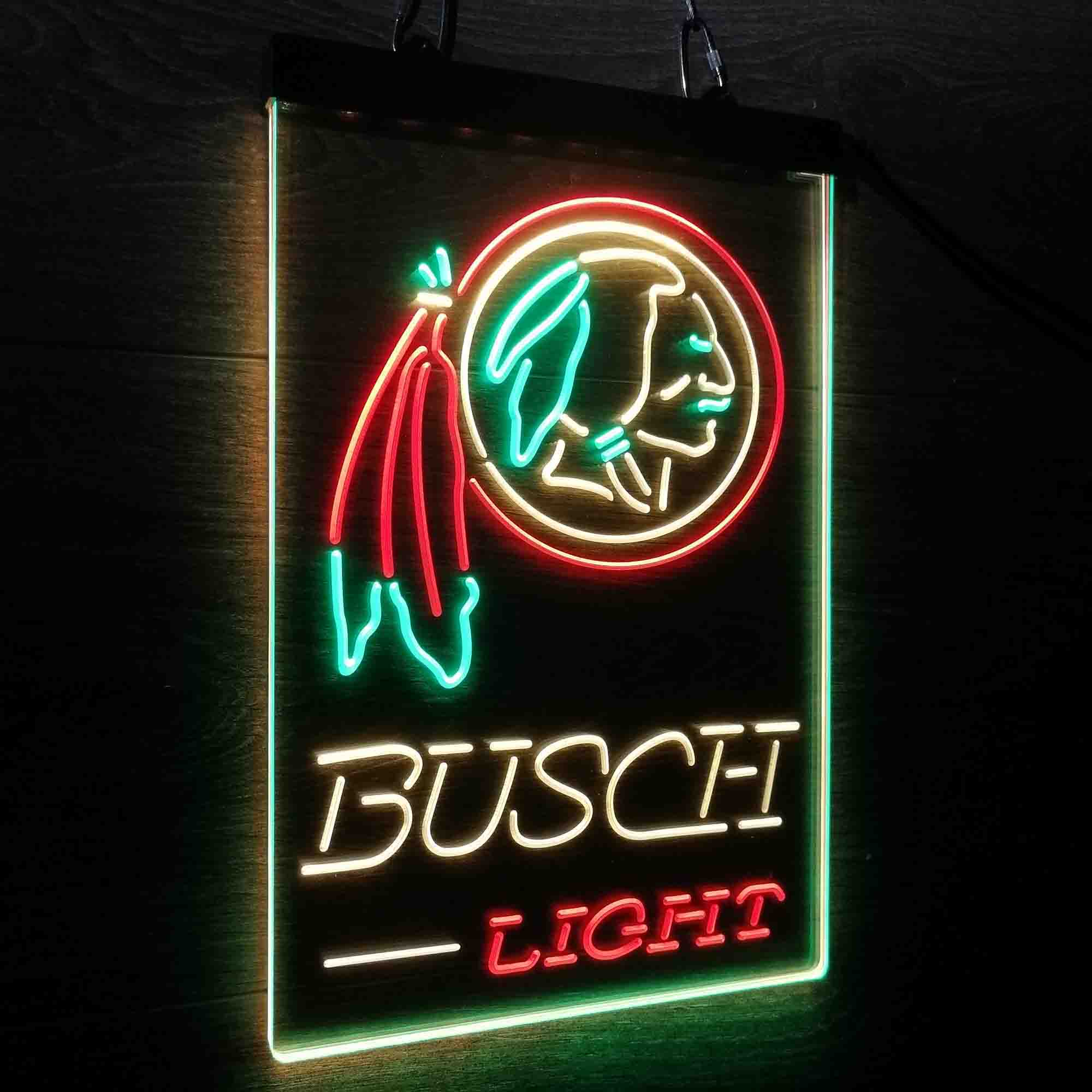 Washington Red Team Busch Neon 3-Color LED Sign