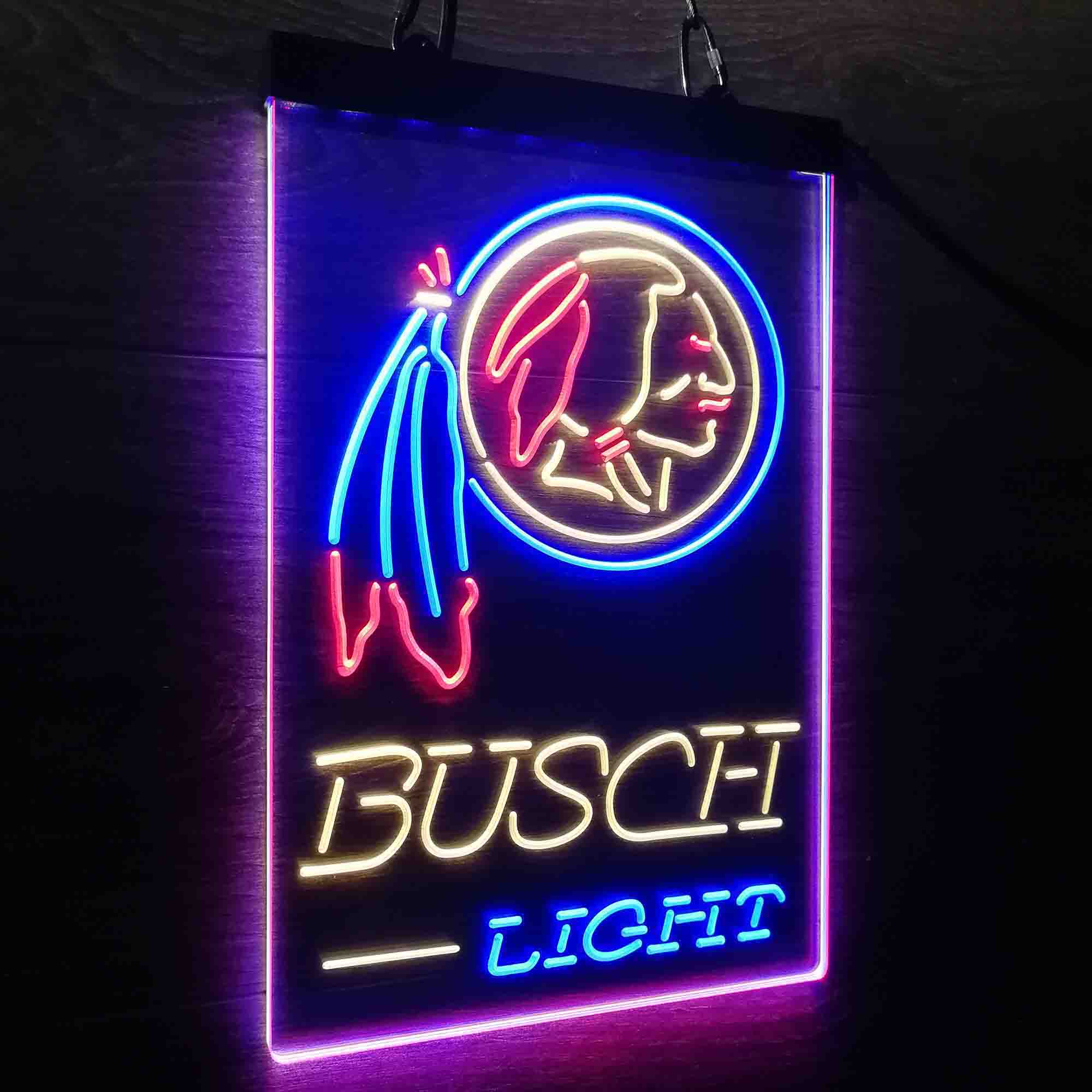 Washington Red Team Busch Neon 3-Color LED Sign